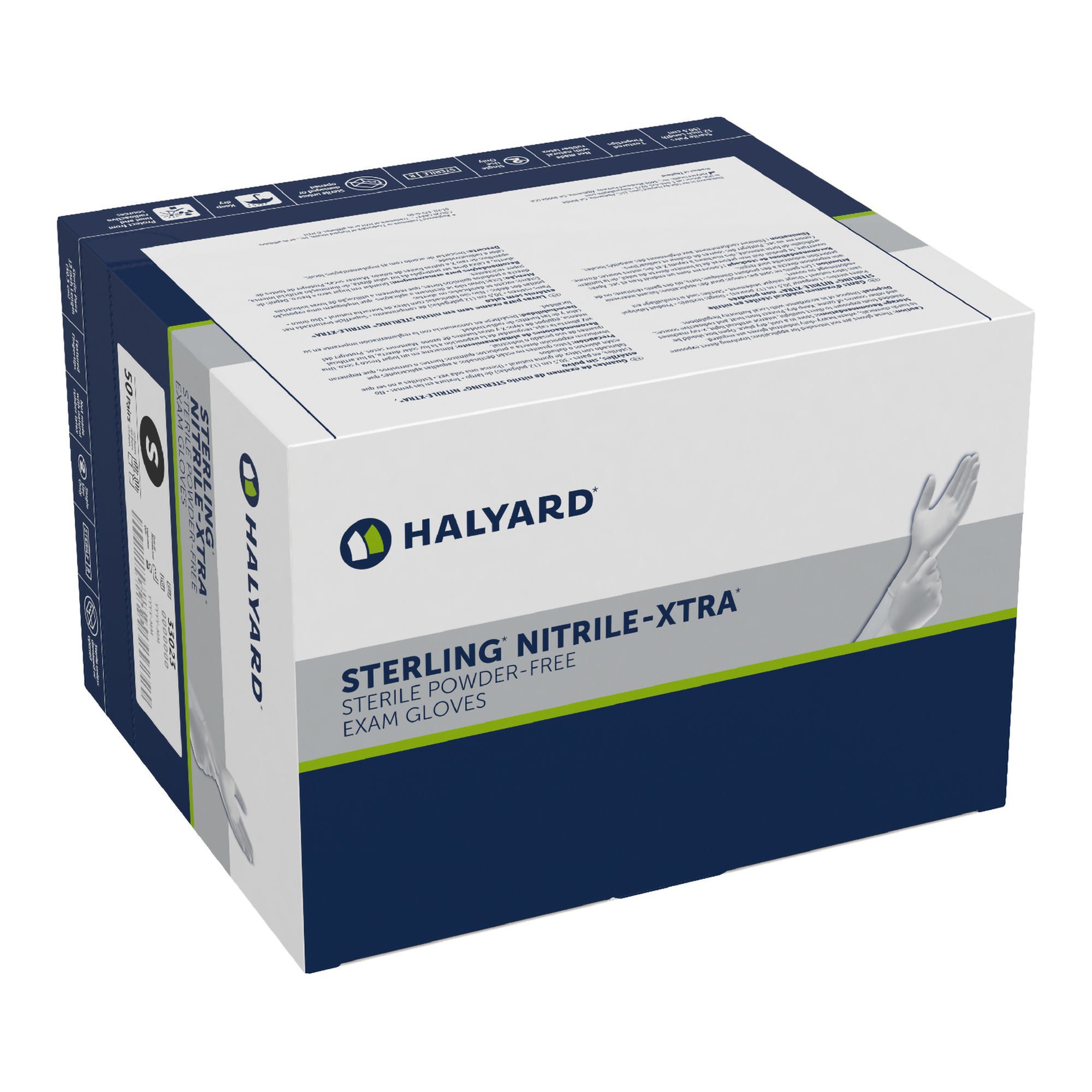 O&M Halyard Inc - 33023 Sterling-Xtra® Nitrile Extended Cuff Length Exam Glove