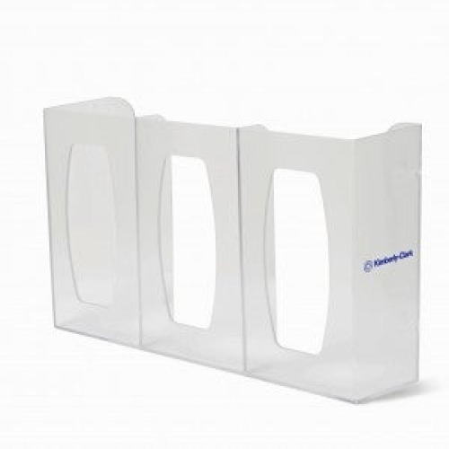 O&M Halyard Inc - 36728 Glove Box Holder Triple with Dividers Horizontal or Vertical Mounted 3-Box Capacity Clear 4.25 X 10.13 X 17.06 Inch Plastic