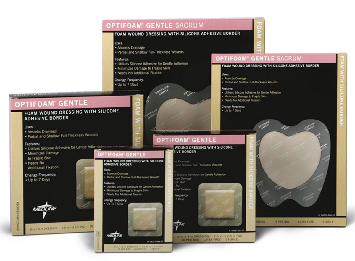 Medline MSC2077EP - Optifoam® Gentle Silicone Foam Dressing - 1/Each, 5/Box, 50/Case