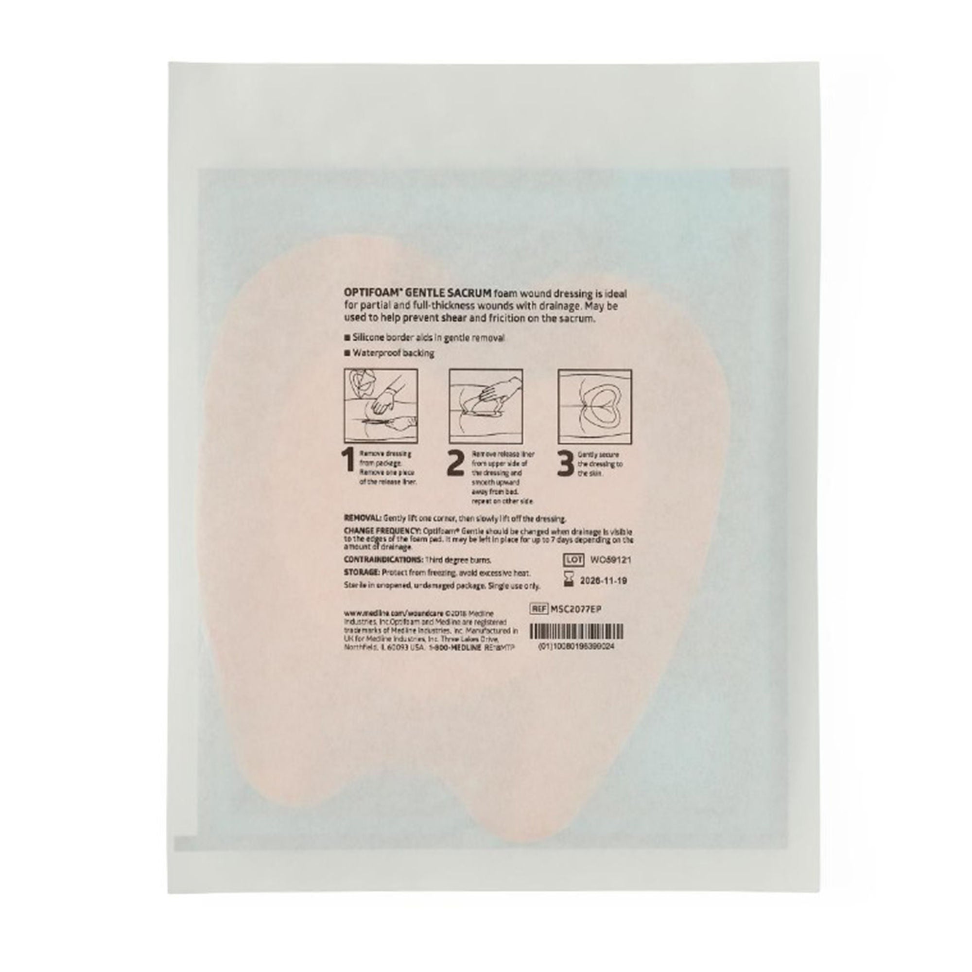 Medline - MSC2077EP Optifoam® Gentle Silicone Foam Dressing