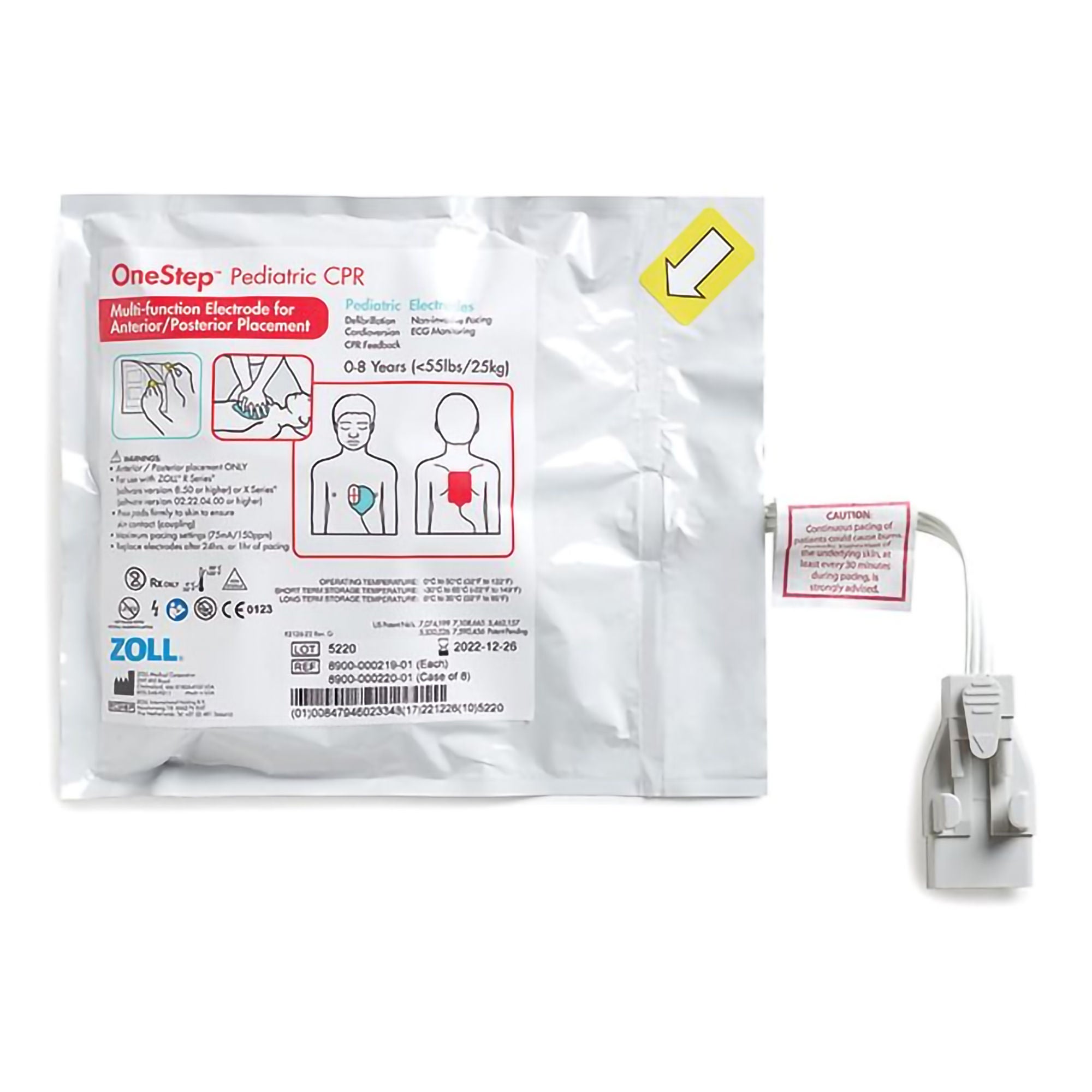 Zoll Medical - 8900-000219-01 AED Defibrillator Pad OneStep™ Plug Connector Pediatric