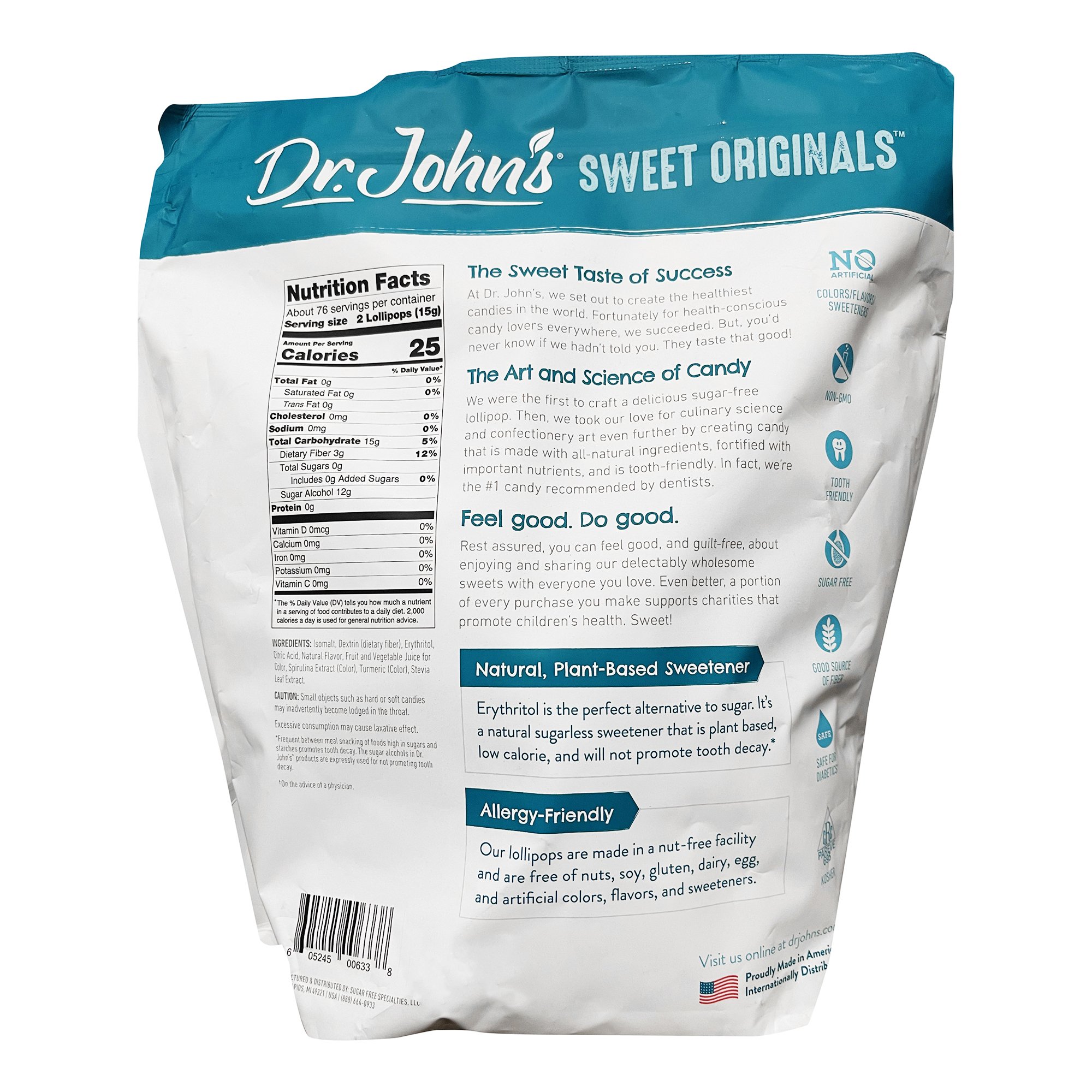 Medibadge 4056 - Dr. John's Candies® Sugar-Free Lollipop - 132/Bag