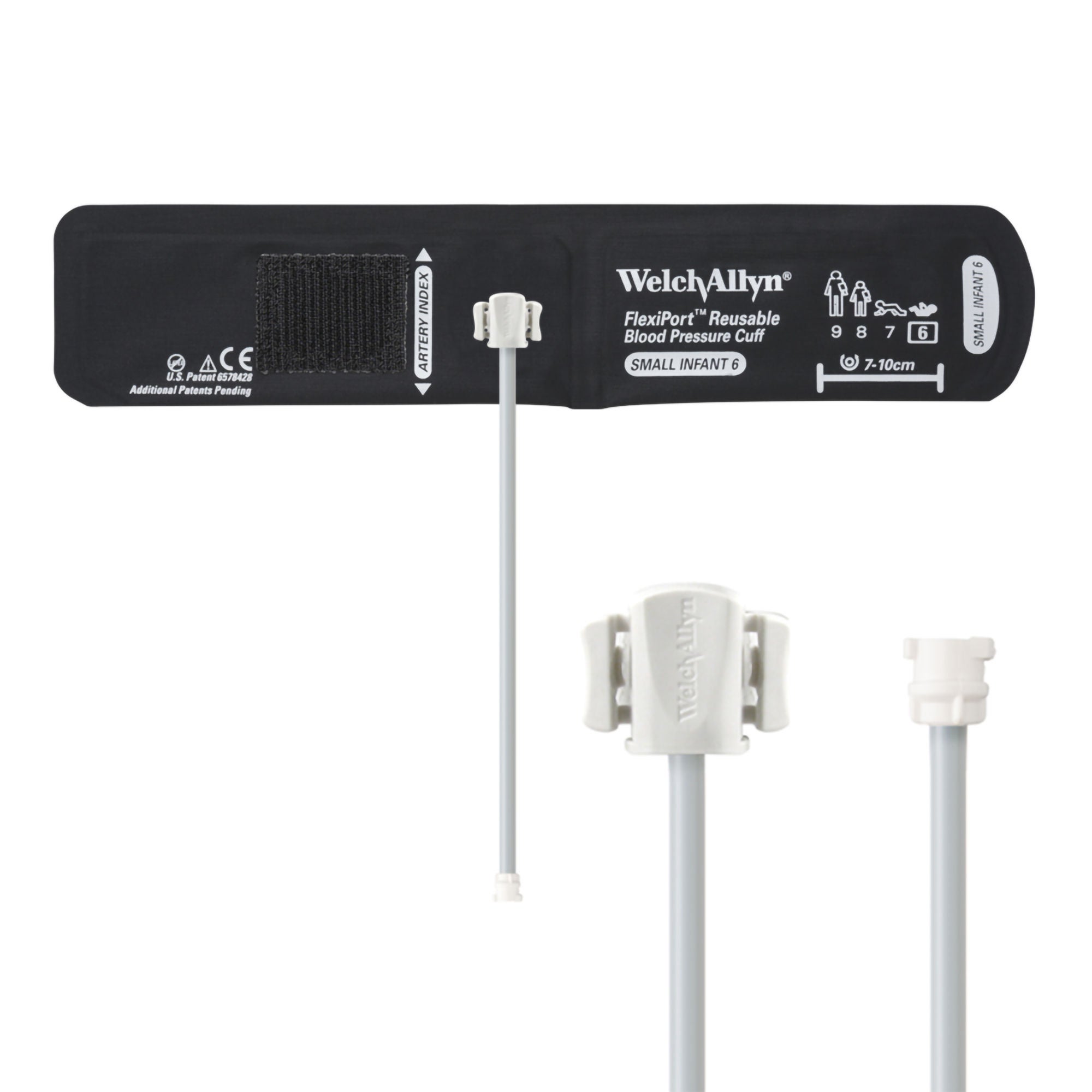 Welch Allyn - REUSE-06-1MQ Reusable Blood Pressure Cuff FlexiPort® 7 to 10 cm Arm Cloth Fabric Cuff Infant Cuff