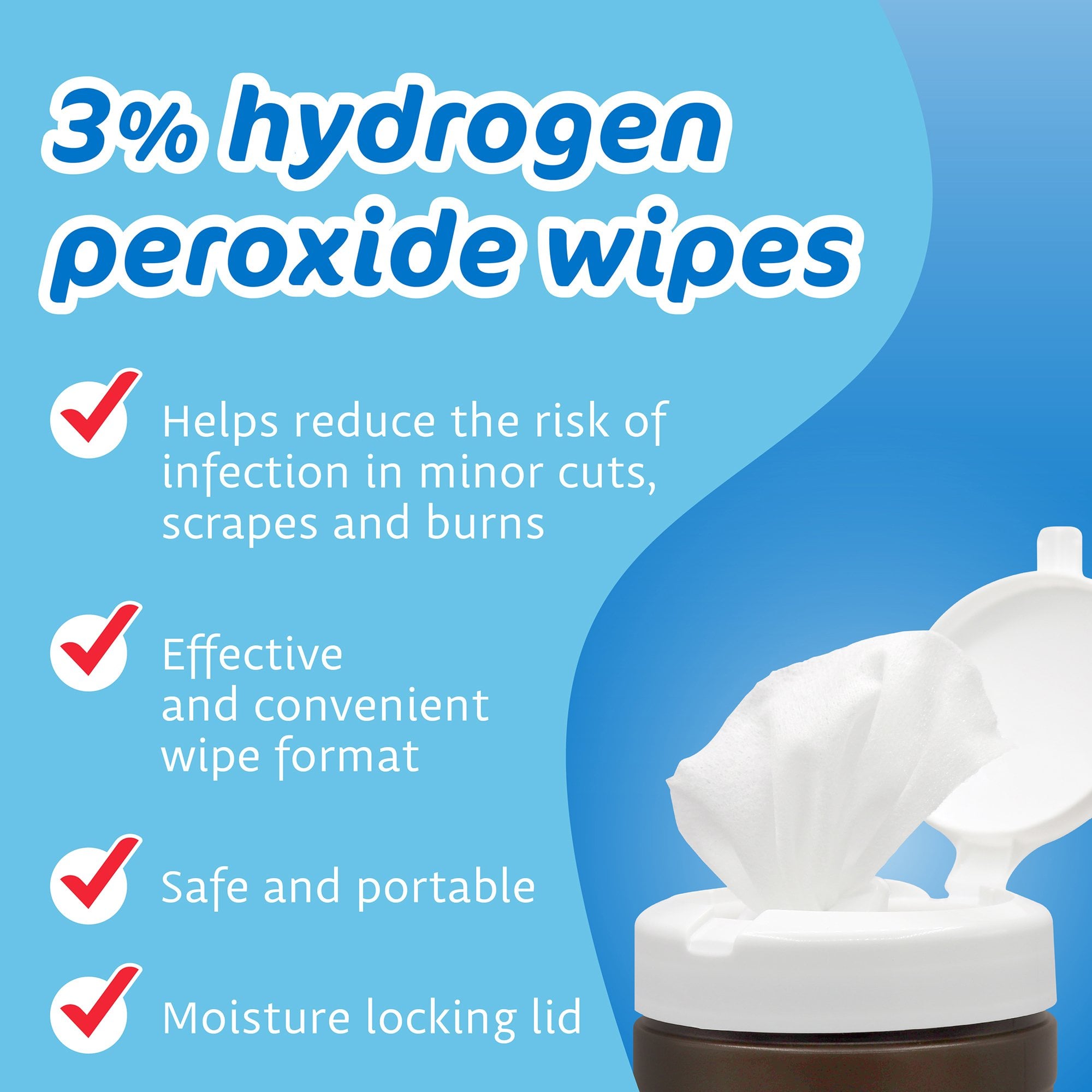 Kleen Test Products Corp 63-13271 - Pharma-C-Wipes® Hydrogen Peroxide Antiseptic - 1/Pack, 6/Case