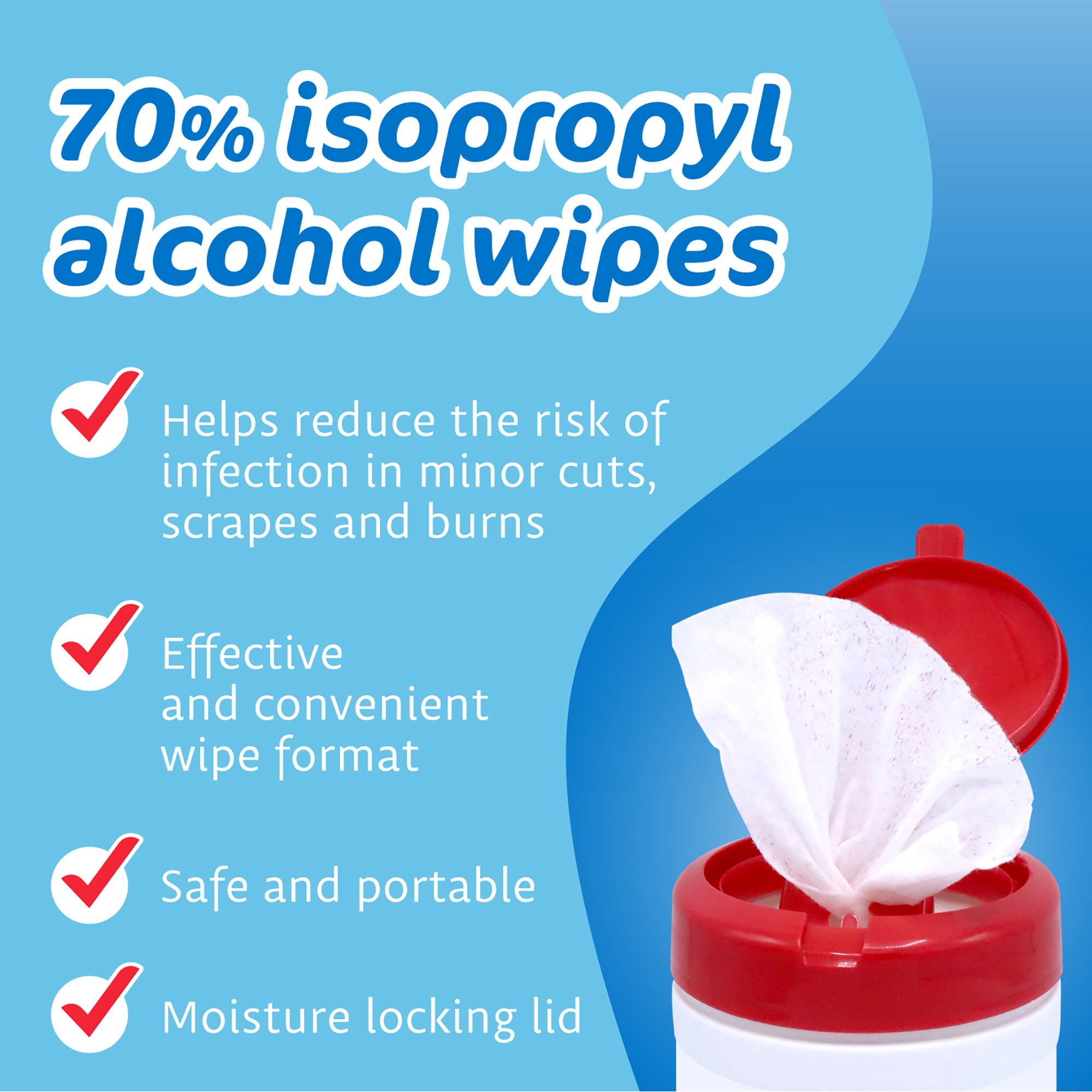Kleen Test Products Corp 63-200736K - Pharma-C-Wipes® Isopropyl Alcohol Antiseptic Wipes - 1/Pack, 6/Case