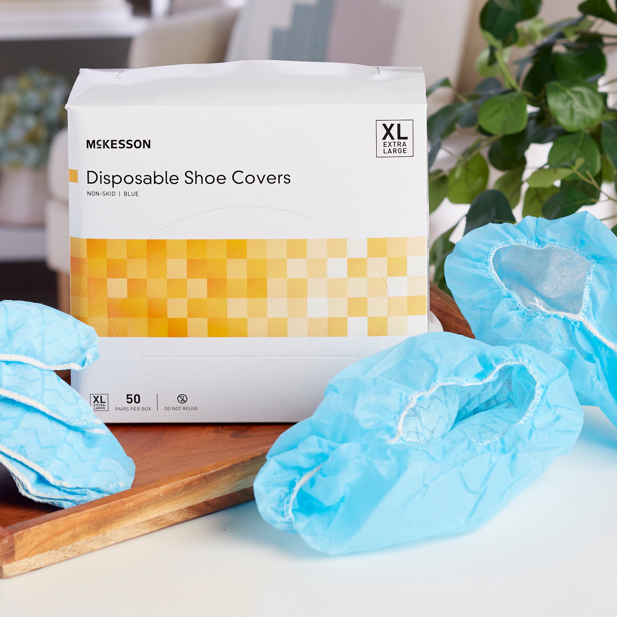 McKesson Brand 16-3557 - McKesson Shoe Covers, Nonskid Sole, Blue, X-Large - 50/Box, 100/Case