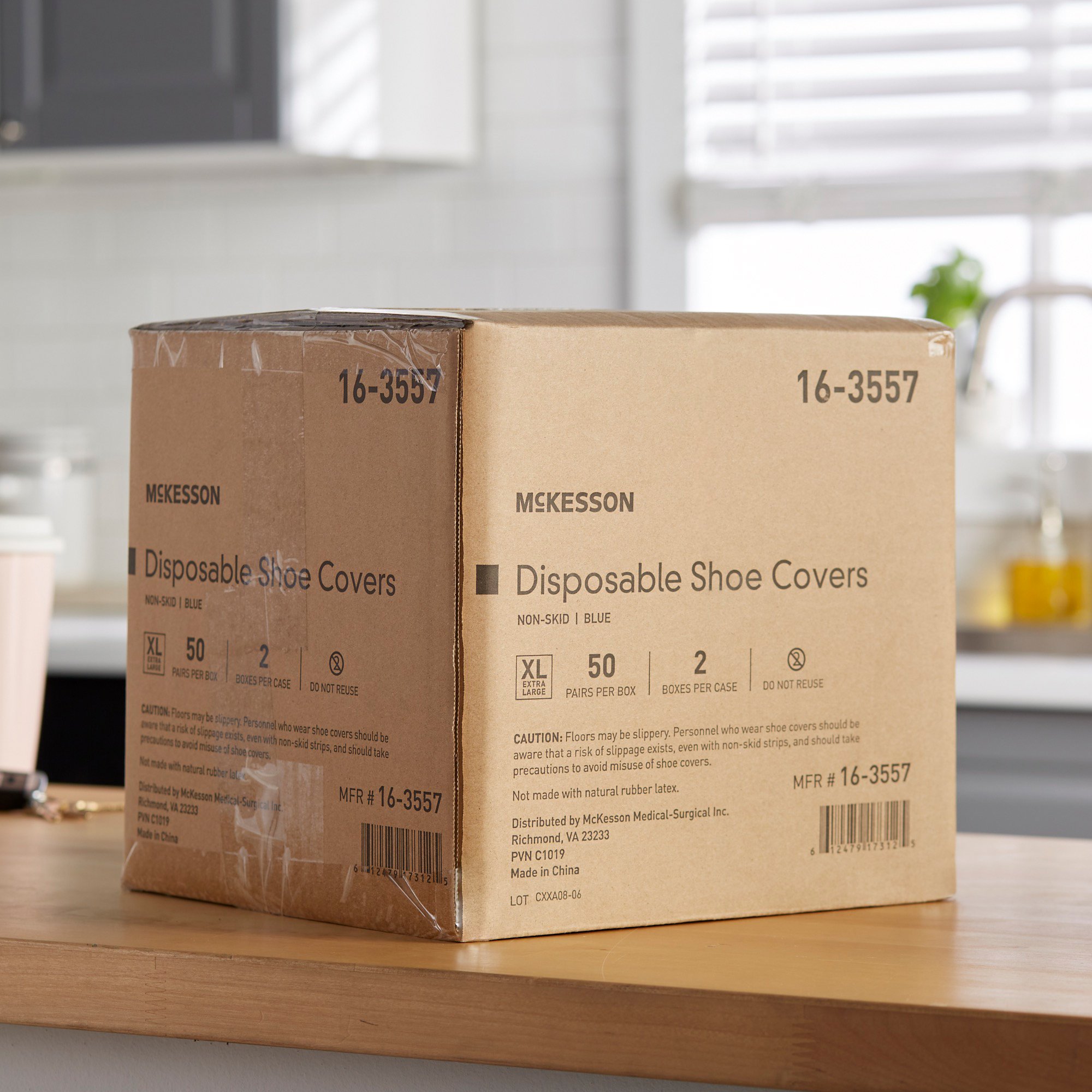 McKesson Brand 16-3557 - McKesson Shoe Covers, Nonskid Sole, Blue, X-Large - 50/Box, 100/Case