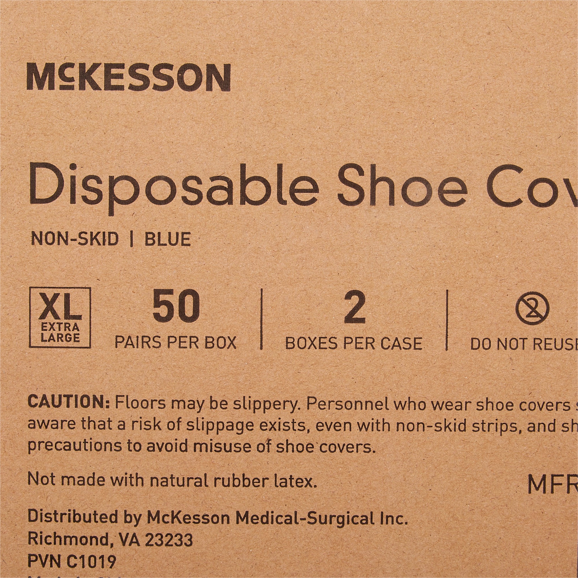 McKesson Brand 16-3557 - McKesson Shoe Covers, Nonskid Sole, Blue, X-Large - 50/Box, 100/Case