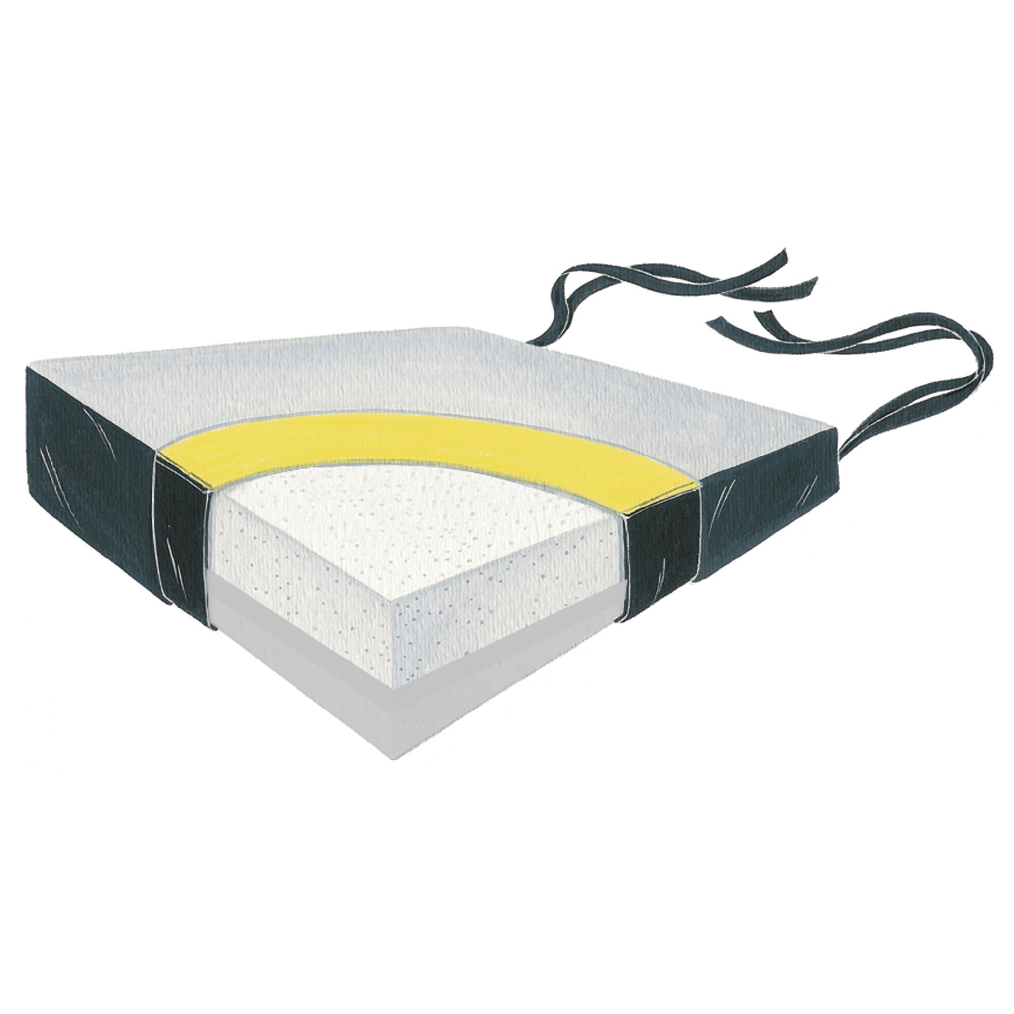 Skil-Care - 754051 Wedge Seat Cushion Skil-Care™ 18 W X 16 L X 4 to 2 D Inch Foam