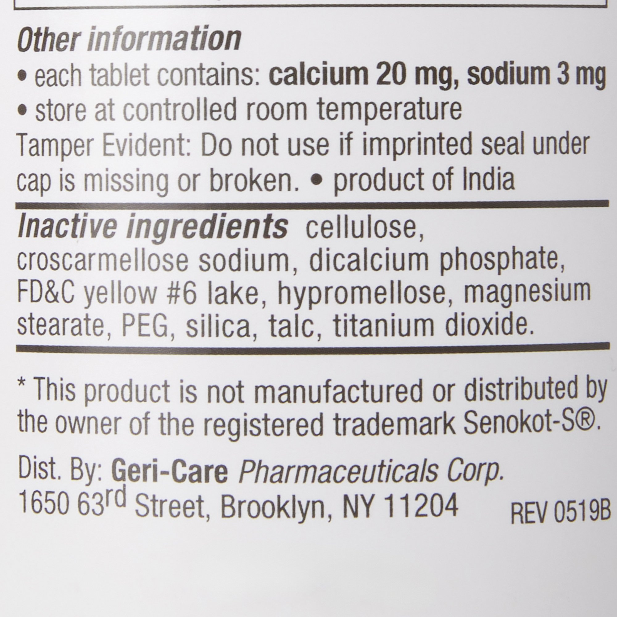 Geri-Care - 455-10-HST Geri-Care® Senna Plus Docusate Sodium / Sennosides Stool Softener