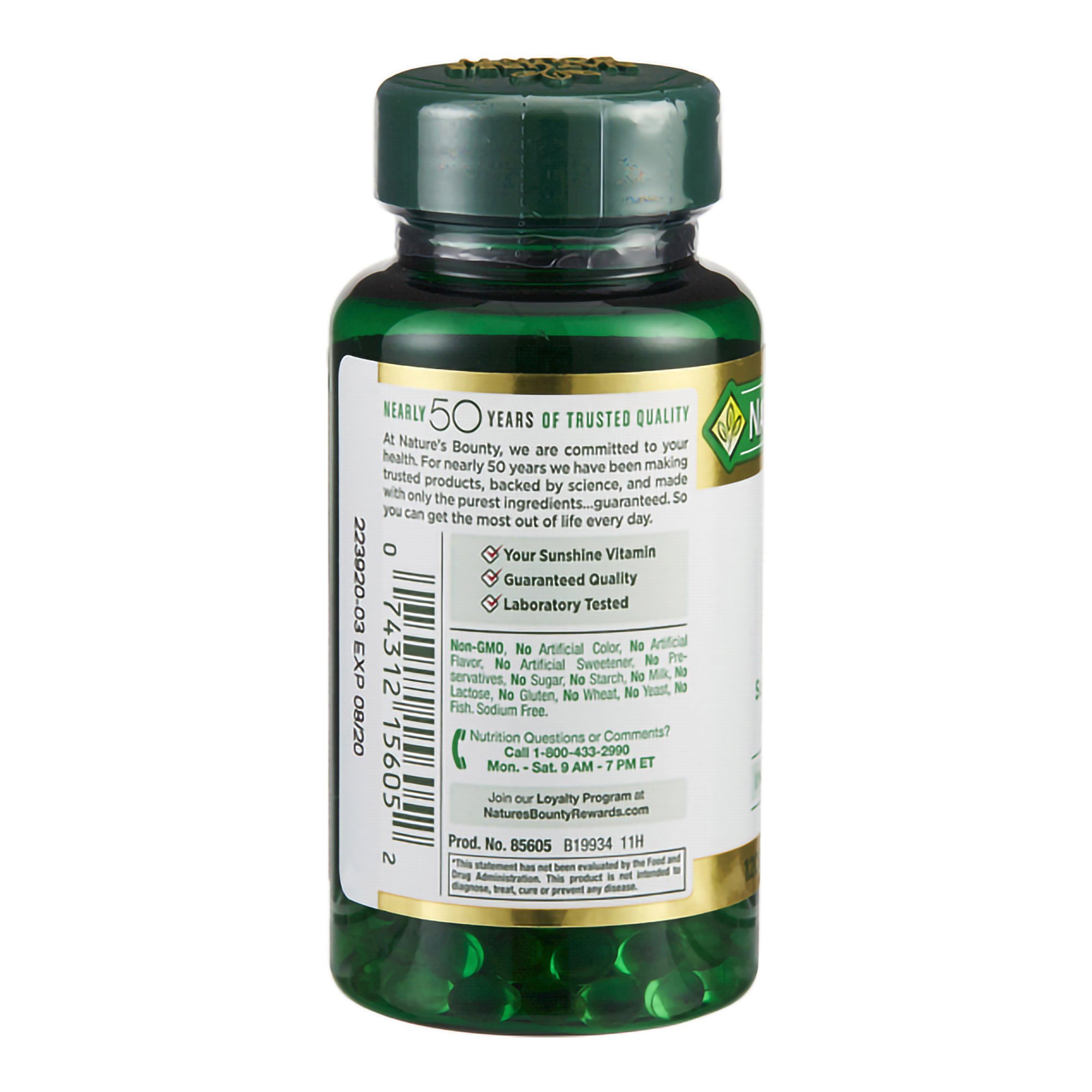 US Nutrition - 07431215605 Nature's Bounty® Vitamin D-3 Supplement