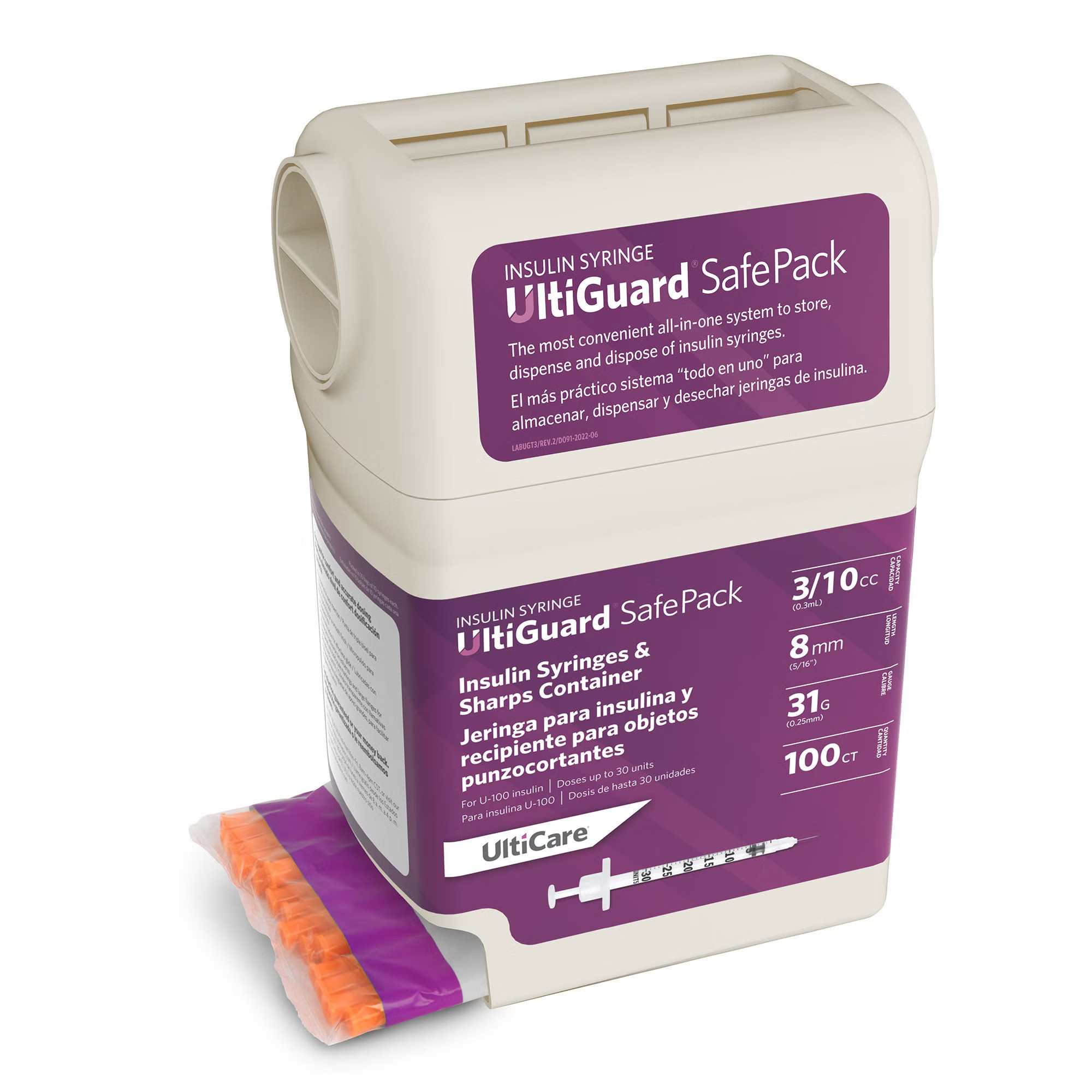 Ultimed - 07439 Standard Insulin Syringe with Needle UltiGuard® 0.3 mL 5/16 Inch 31 Gauge NonSafety Thin Wall