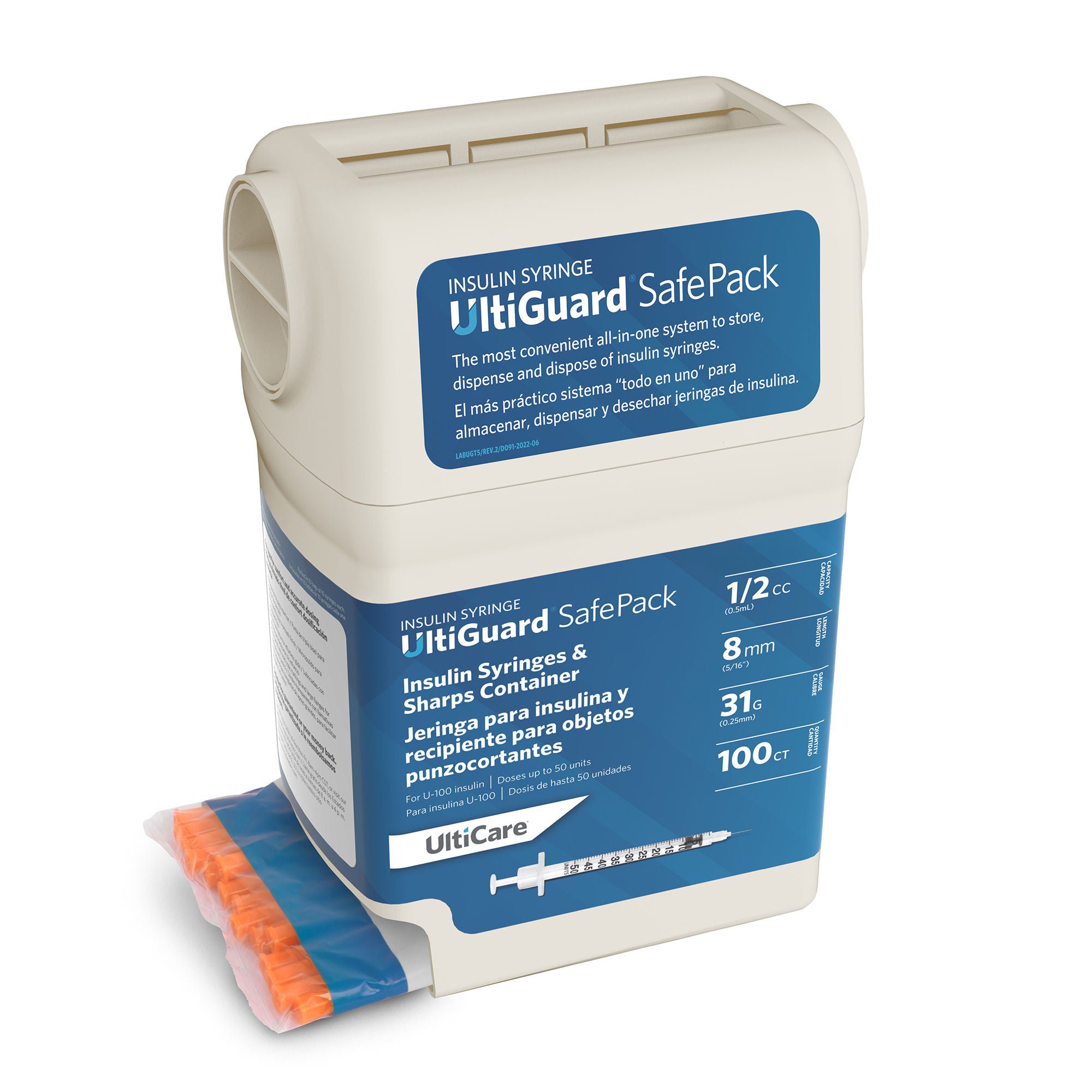 Ultimed - 07459 Standard Insulin Syringe with Needle UltiGuard® 0.5 mL 5/16 Inch 31 Gauge NonSafety Thin Wall