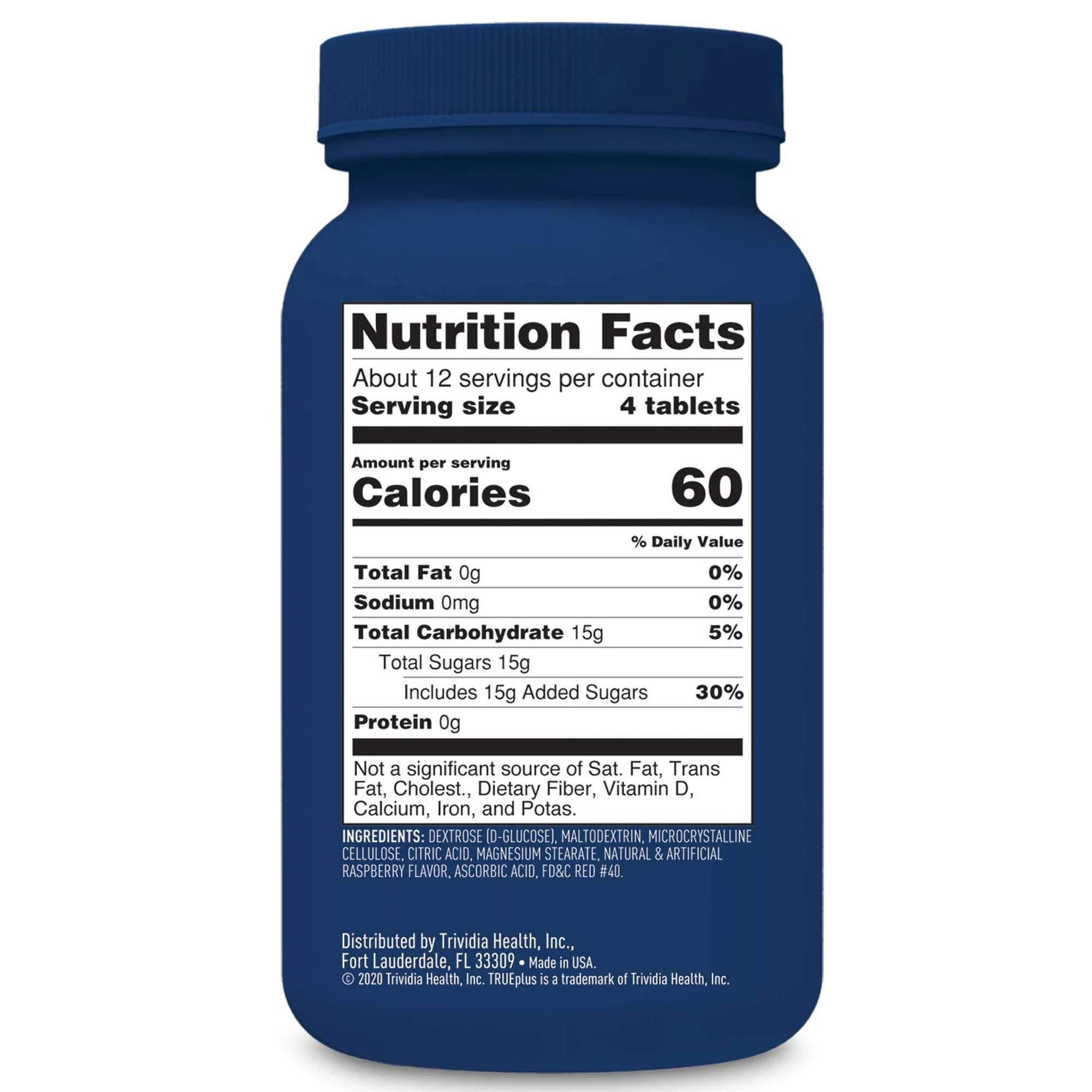 Trividia Health Inc - P1H01RS-50 TRUEplus™ Raspberry Glucose Supplement