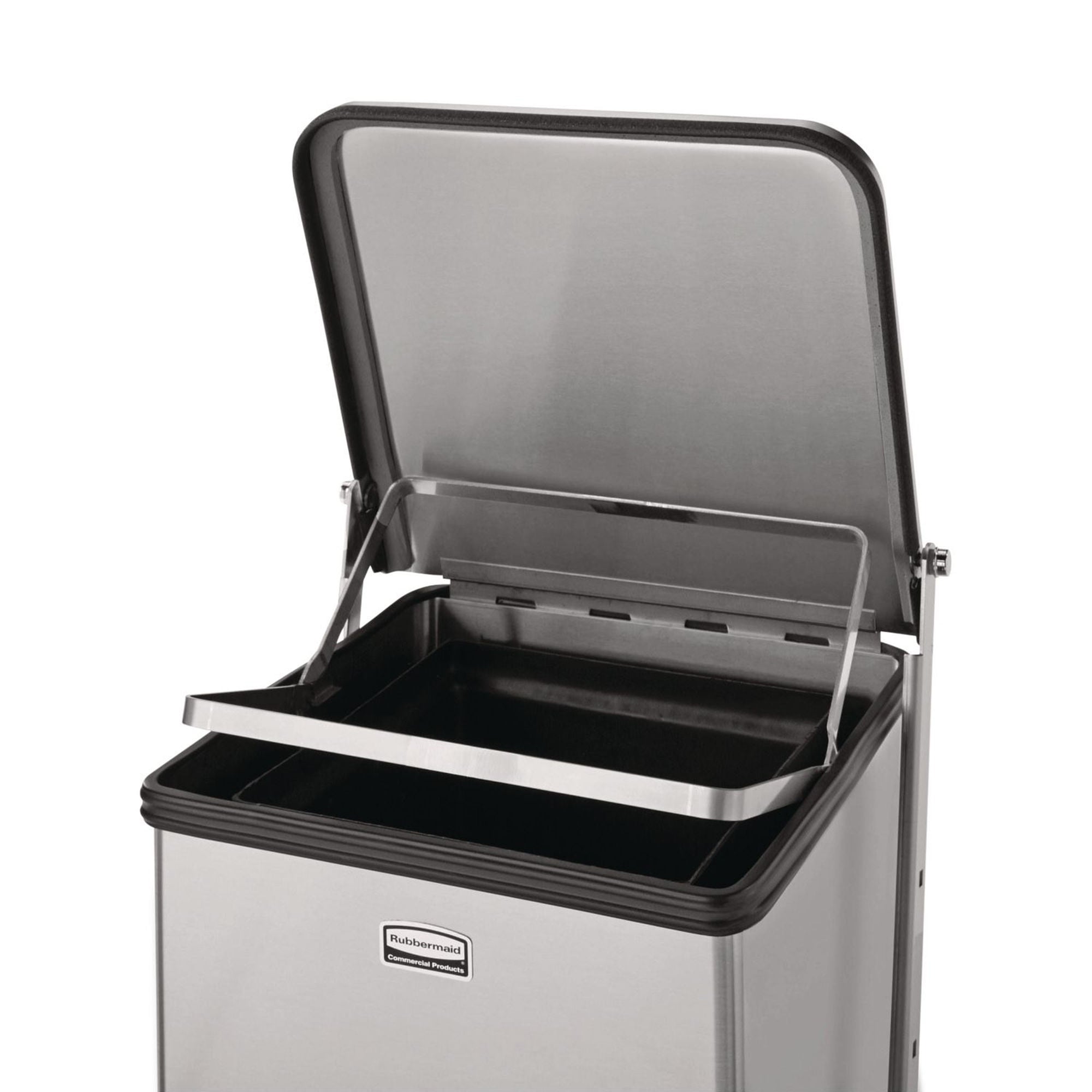 RJ Schinner Co - FGST24SSPL Trash Can Rubbermaid® Defenders® 96 Quart / 24 gal. Satin Finish Steel Rectangular