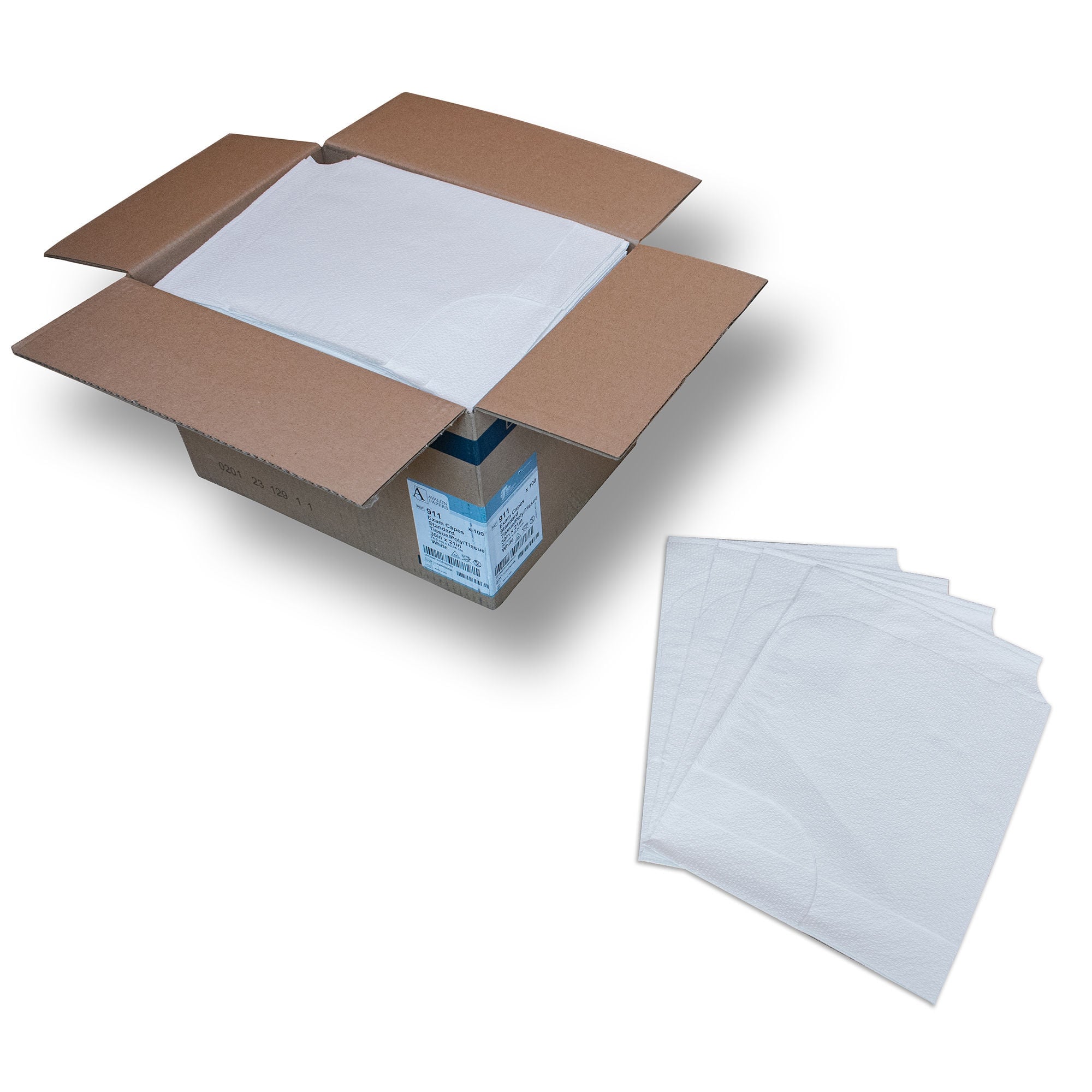 Tidi Products - 911 Exam Cape Avalon White One Size Fits Most Front / Back Opening Without Closure Unisex Disposable