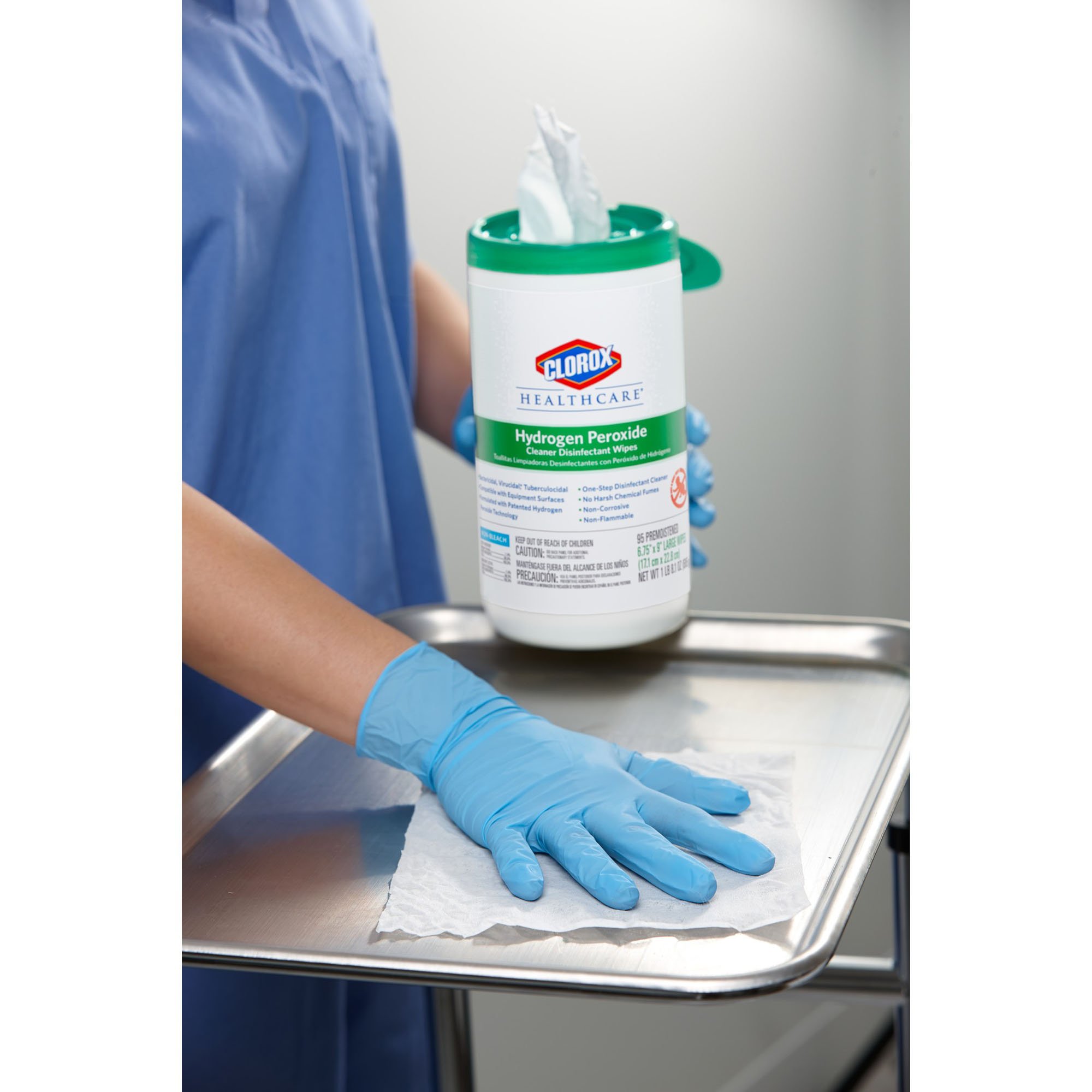 The Clorox Company 30826 - Clorox Healthcare® Hydrogen Peroxide Cleaner Disinfectant Wipes, Bucket, 185 ct. - 1/Carton, 2/Case
