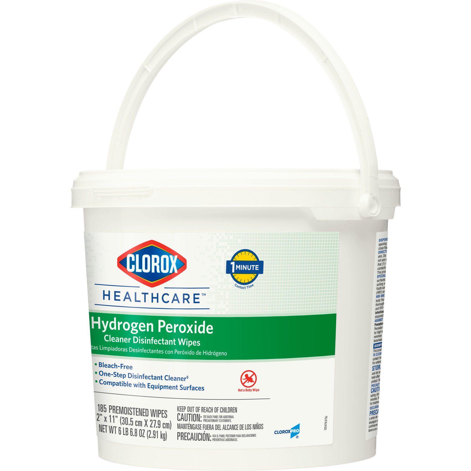 The Clorox Company 30826 - Clorox Healthcare® Hydrogen Peroxide Cleaner Disinfectant Wipes, Bucket, 185 ct. - 1/Carton, 2/Case