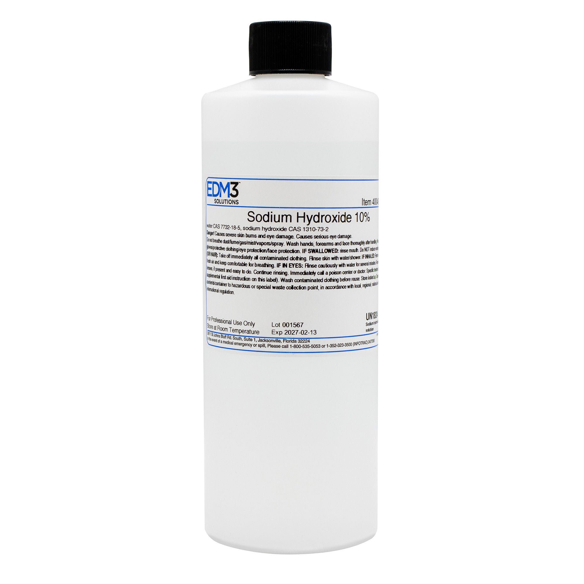 EDM 3 LLC - 400498 Chemistry Reagent EDM3® Sodium Hydroxide Tissue Processing / Staining 10% 16 oz.
