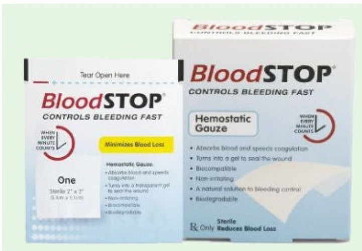 Lifescience PLUS - BS-09 Hemostatic Dressing BloodSTOP® 1 X 1 Inch 1 per Pack Sterile