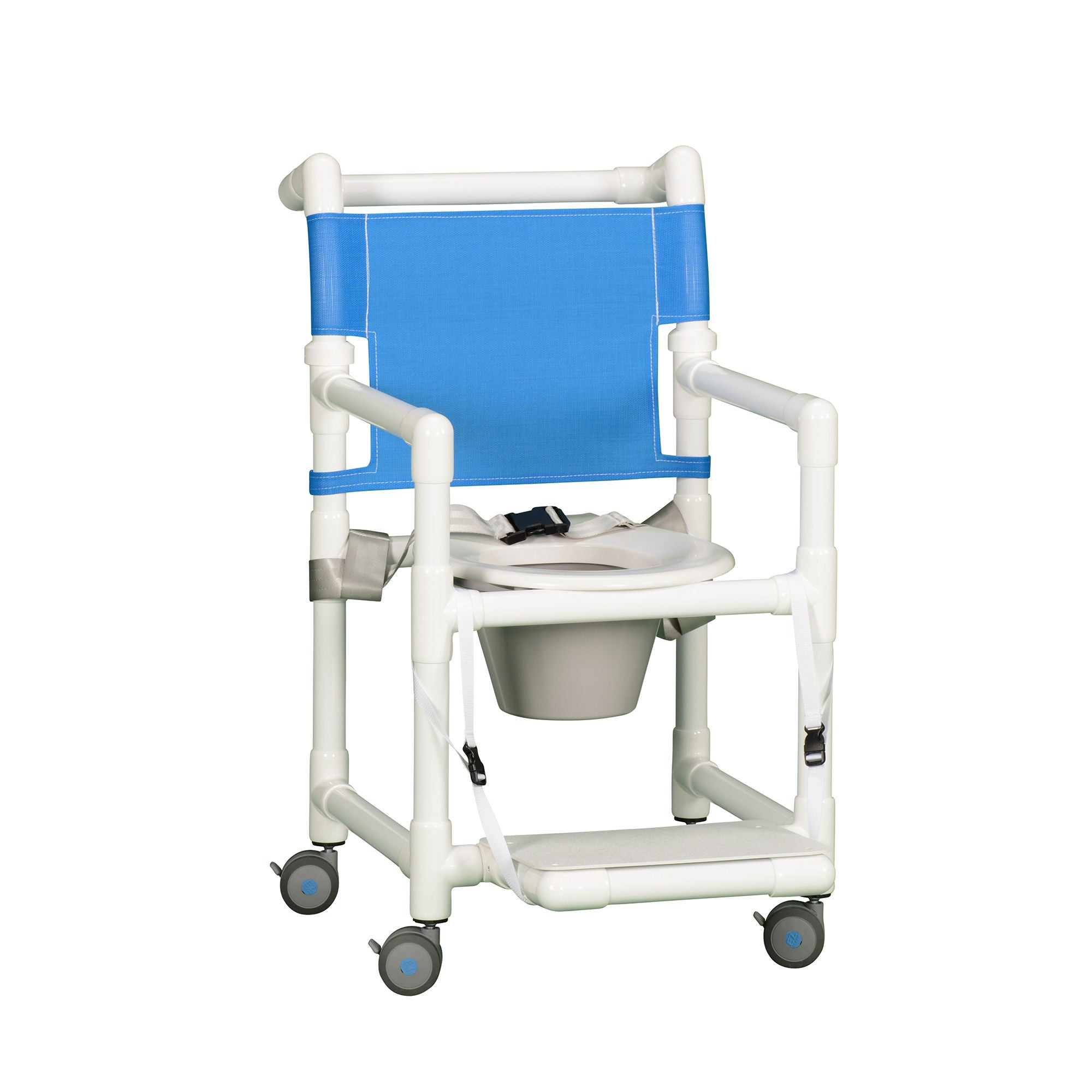 IPU - ESC-37 P Commode / Shower Chair ipu® Fixed Arms PVC Frame Mesh Backrest 21 Inch Seat Width 300 lbs. Weight Capacity