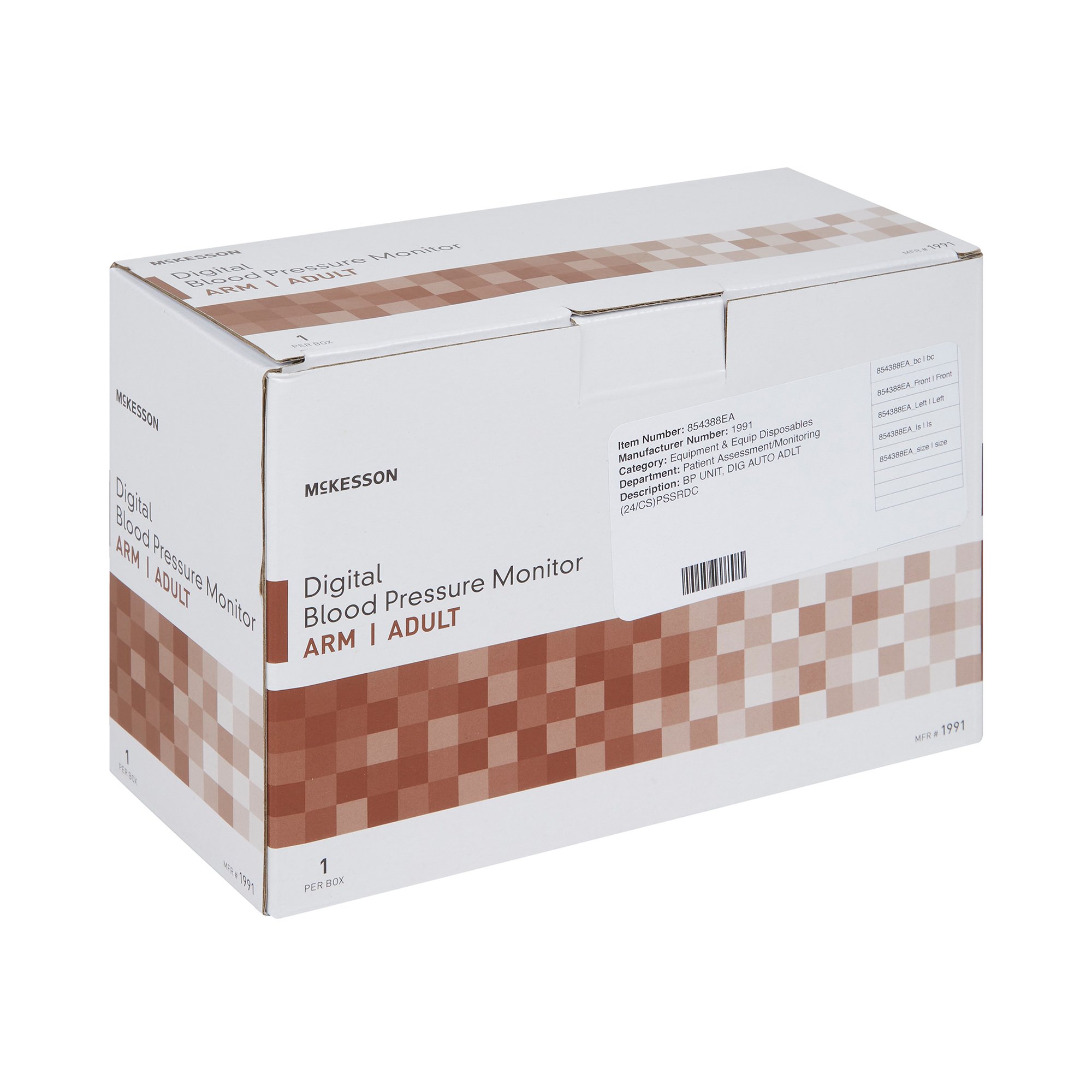 McKesson Brand 1991 - McKesson Aneroid Sphygmomanometer with Large Cuff, Automatic Inflation, 1 Tube - 1/Each, 24/Case