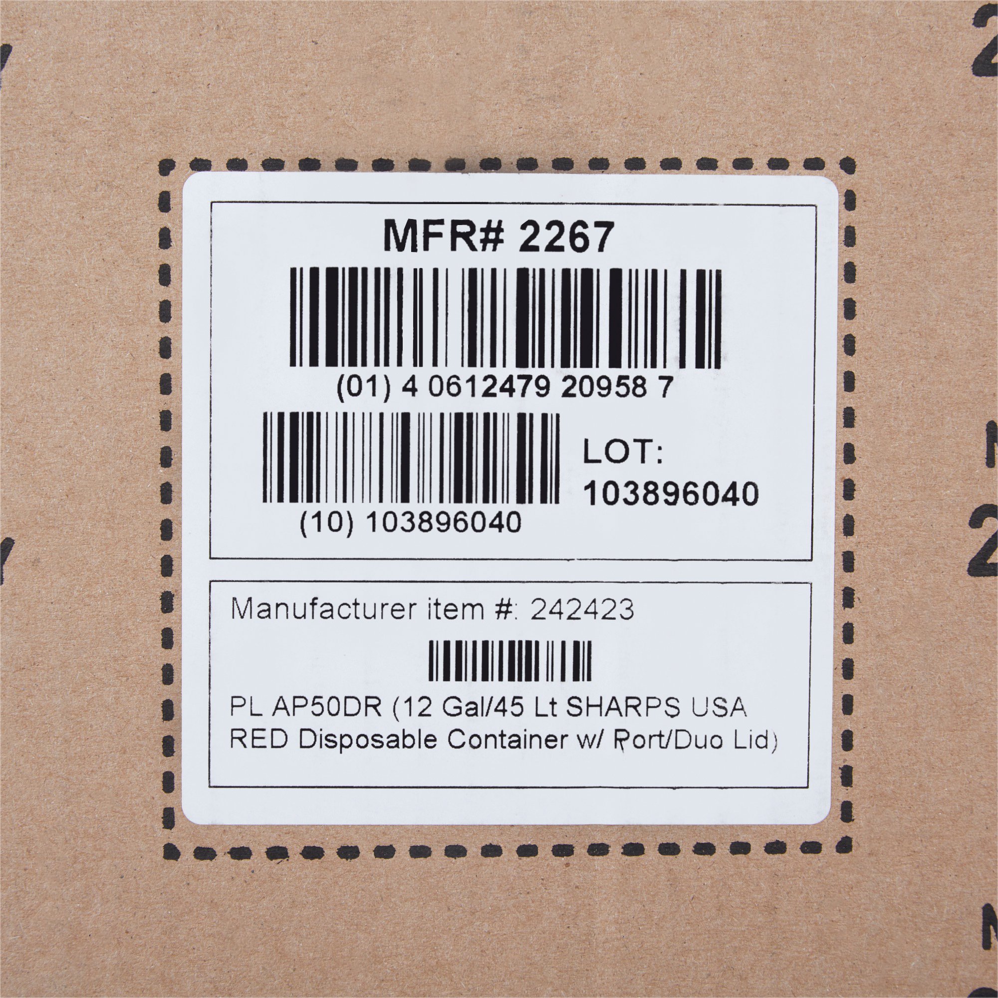 McKesson Brand 2267 - McKesson Prevent® Sharps Container, 12 Gallon, 20-4/5 x 17-3/10 x 13 Inch - 1/Each, 8/Case