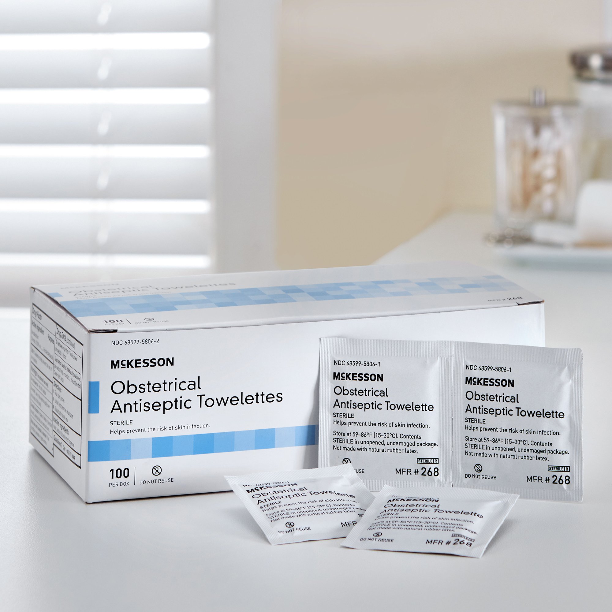 McKesson Brand 268 - McKesson Obstetrical Antiseptic Skin Wipes - 1/Box, 10/Case