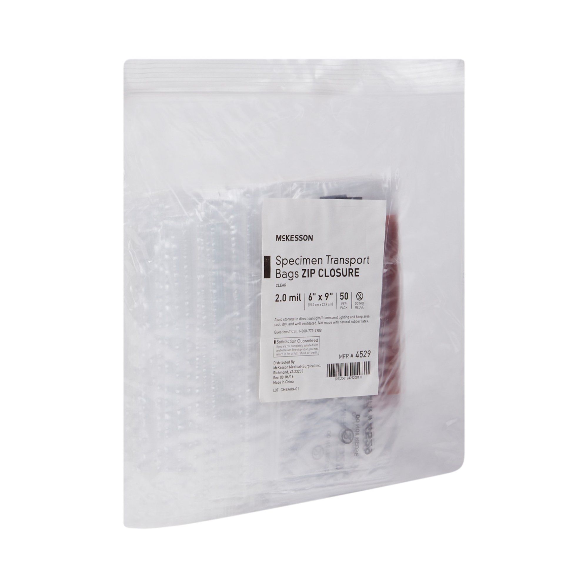 McKesson Brand 4529 - McKesson Specimen Transport Bag, Zip Closure, 6 x 9 Inch - 50/Box, 1000/Case