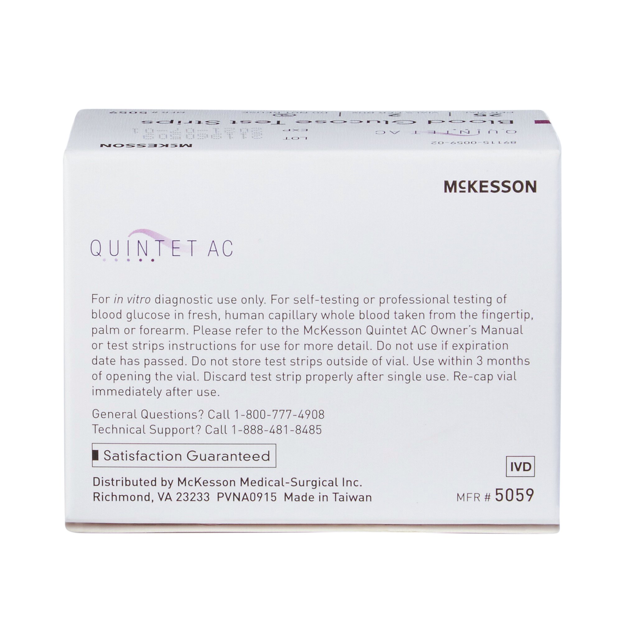 McKesson Brand - 5059 Quintet AC® Blood Glucose Test Strips