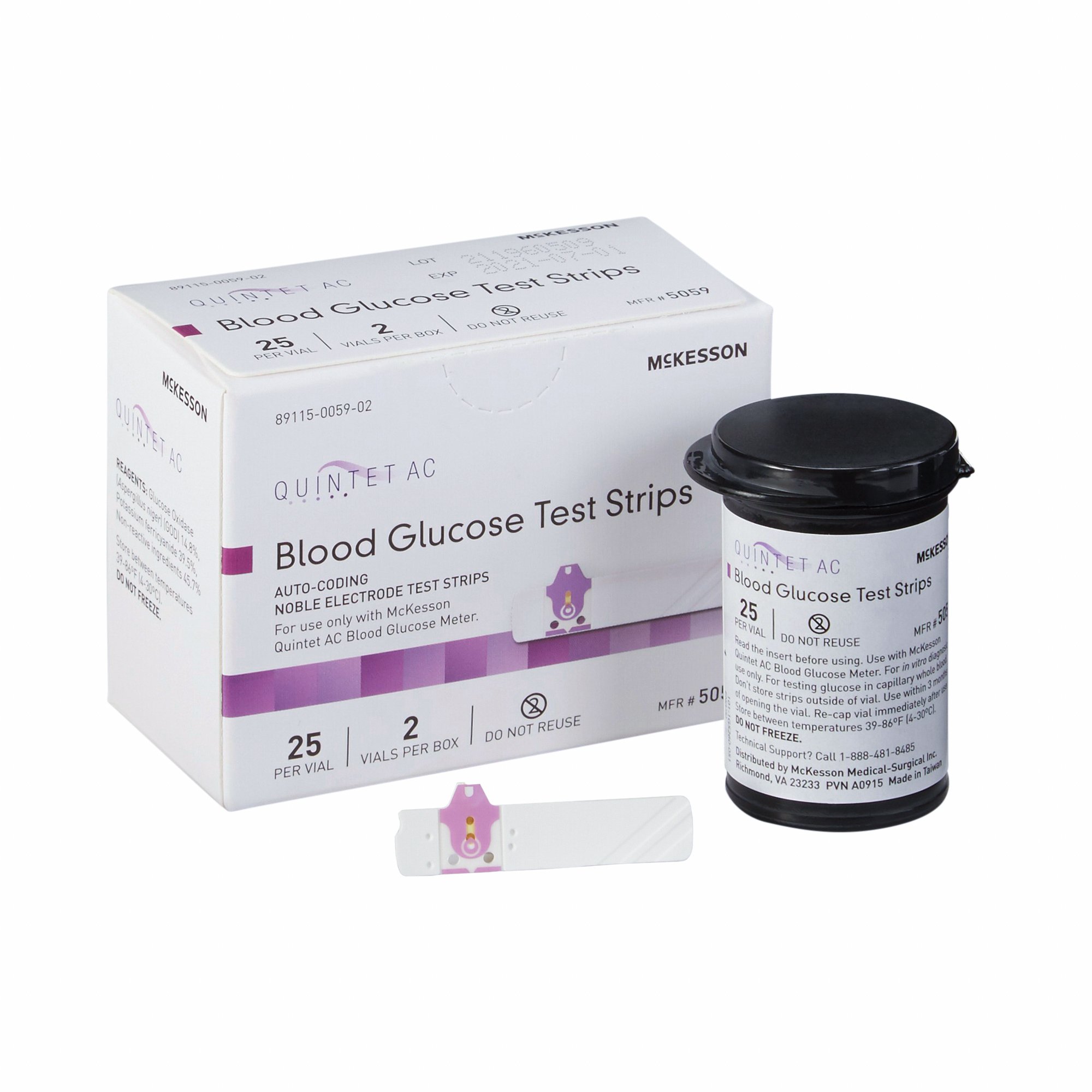 McKesson Brand - 5059 Quintet AC® Blood Glucose Test Strips