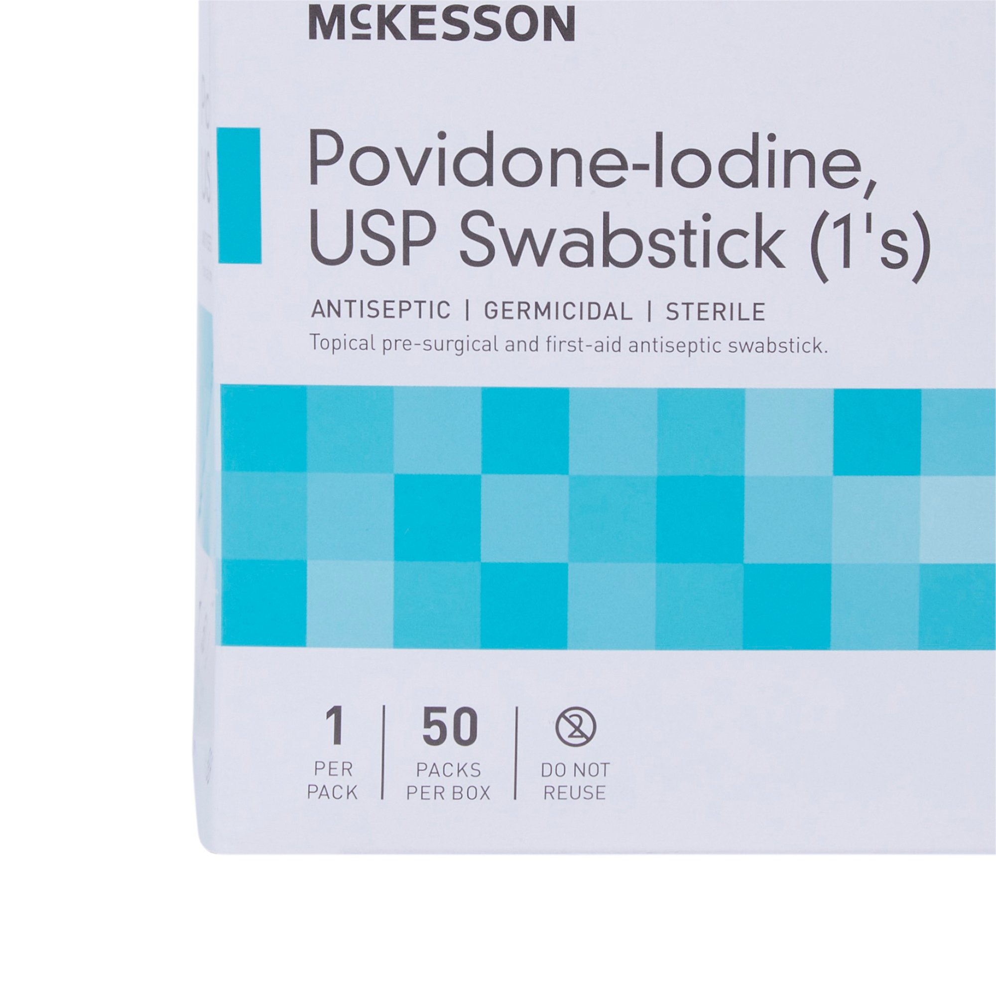 McKesson Brand 986 - McKesson Impregnated Swabstick, 10% Strength, Povidone Iodine, Individual Packet - 1/Pack, 50/Box, 500/Case