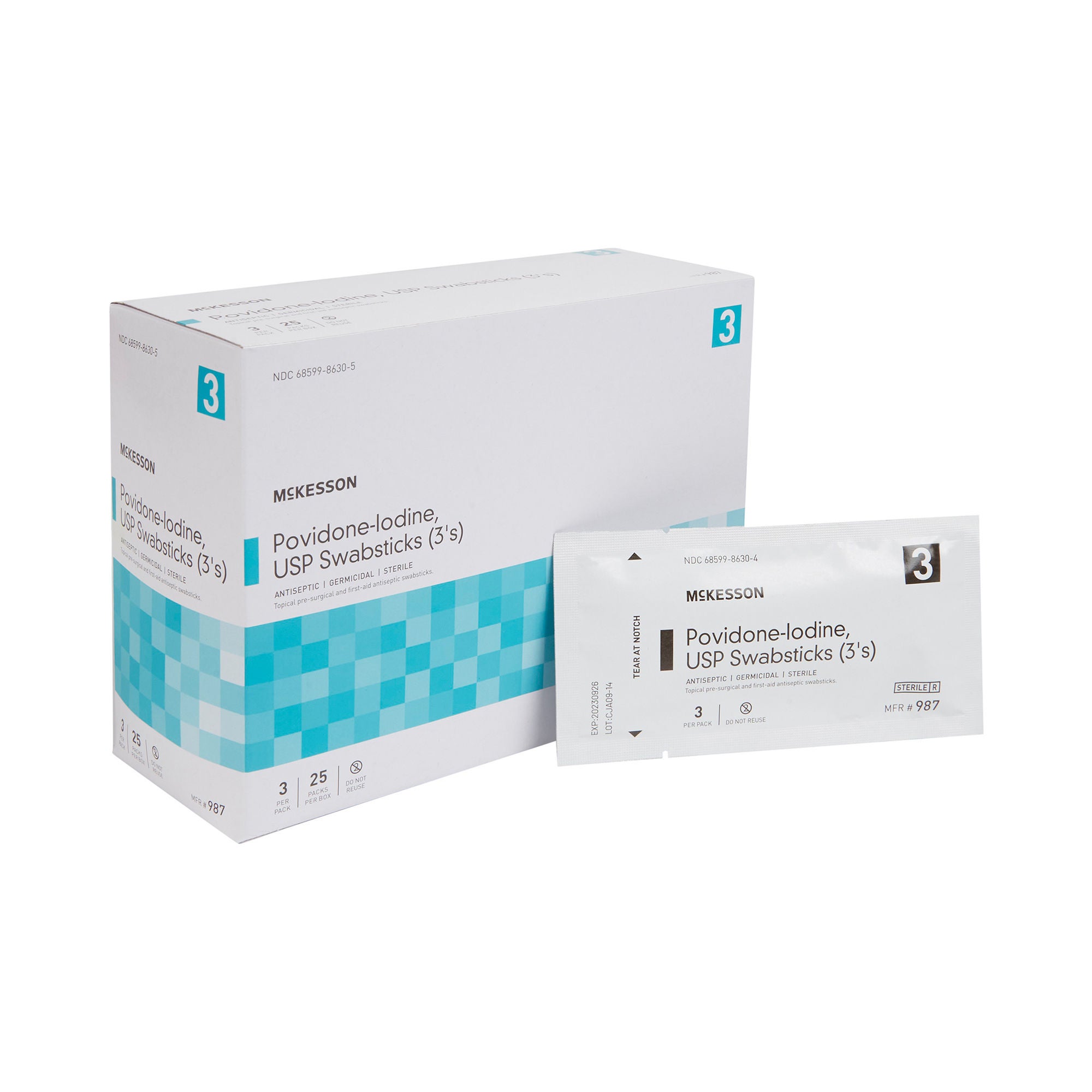 McKesson Brand - 987 McKesson Impregnated Swabstick 3 Pack 10% Strength