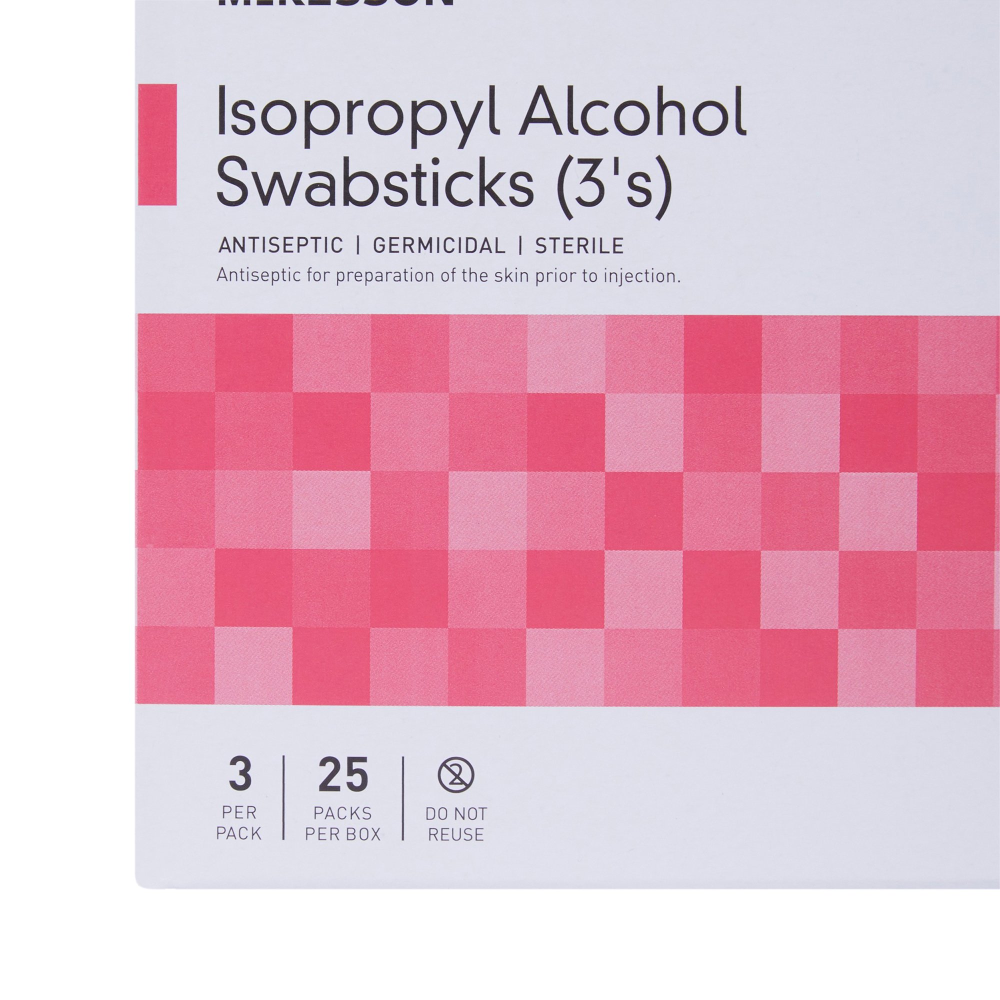 McKesson Brand 988 - McKesson Impregnated Swabstick, 70% Isopropyl Alcohol - 1/Pack, 25/Box, 250/Case