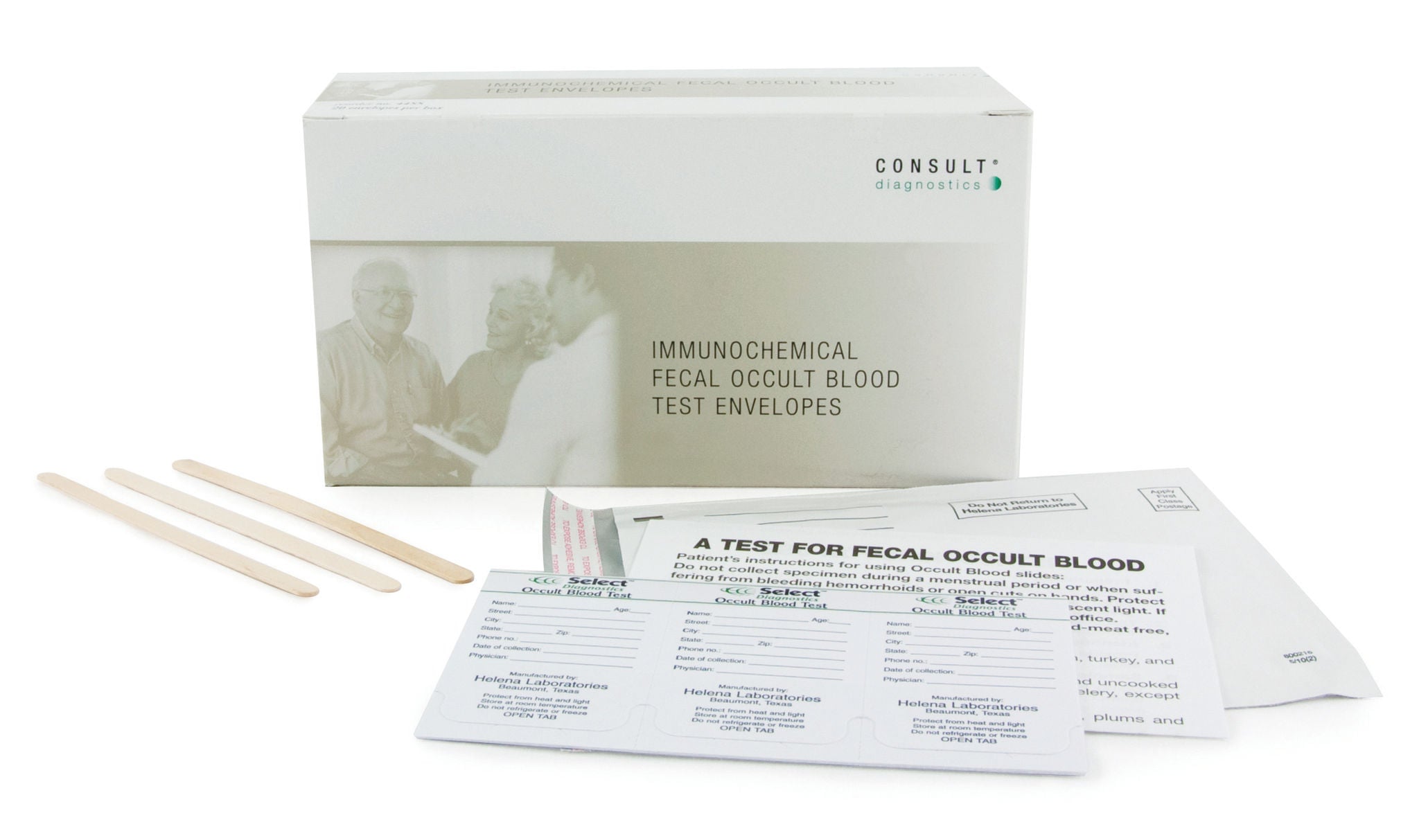 McKesson Brand - 4488 Stool Collection Kit Consult™ Mailing Envelopes Containing 1 Sampler Slide, 2 Collection Tissues, 2 Applicator Sticks, and 1 Patient Instructions Consult™ iFOBT Tests MFR #'s 4485, 4486, and 4487