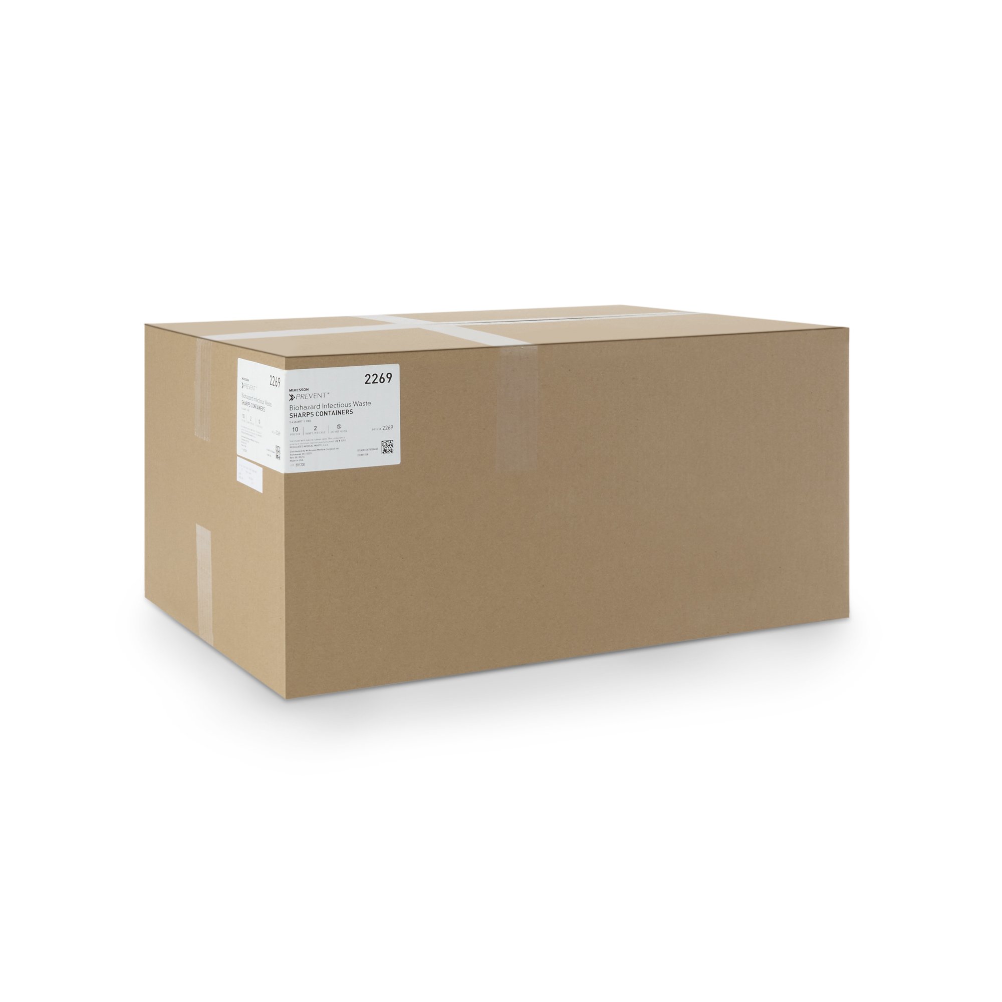 McKesson Brand 2269 - McKesson Prevent® Two-Piece Sharps Container, 5.4 Quart, 11 x 12 x 4-3/4 Inch - 1/Each, 20/Case