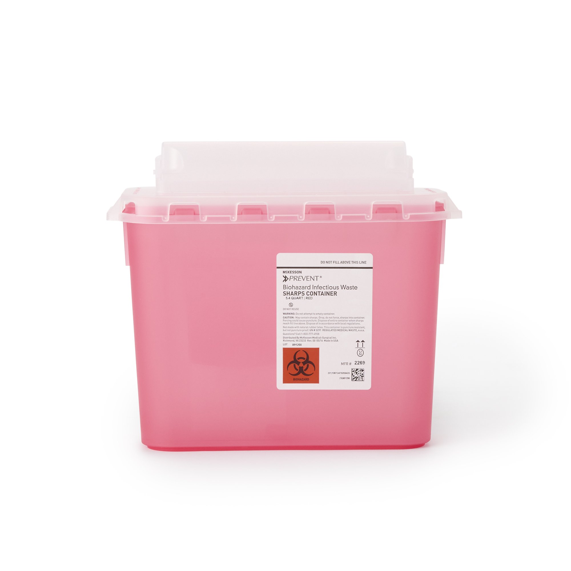 McKesson Brand - 2269 McKesson Prevent® Two-Piece Sharps Container