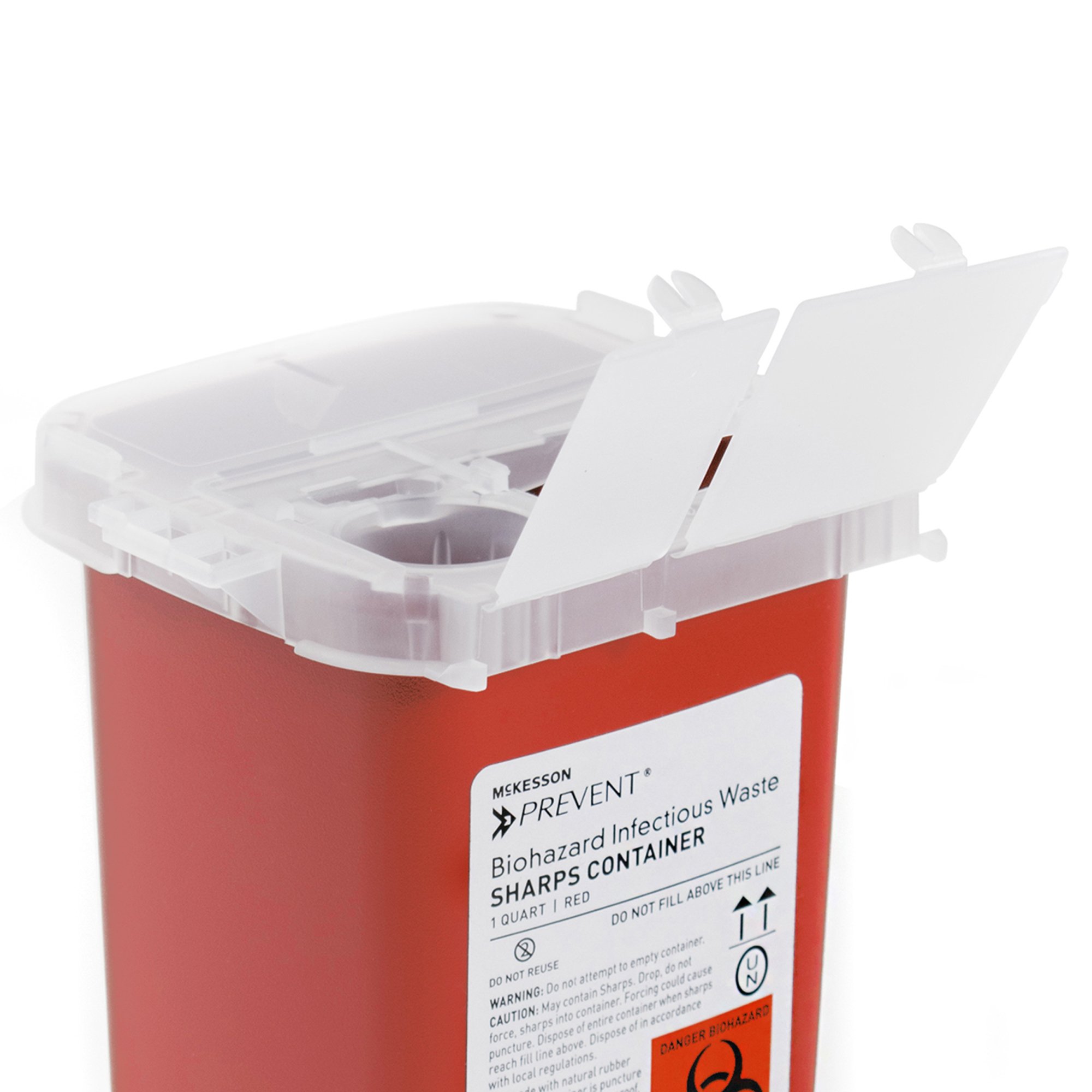 McKesson Brand 065 - McKesson Prevent® Sharps Container, 1 Quart, 6-1/4 x 4-1/4 x 4-1/4 Inch - 1/Each, 80/Case