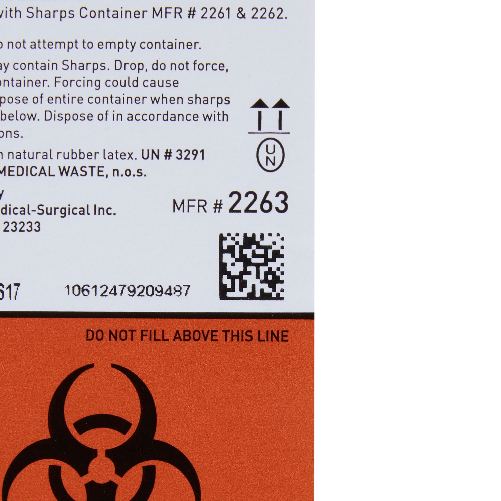 McKesson Brand 2263 - McKesson Prevent® Sharps Collector Wall Cabinet, 12¼ x 4¾ x 10 Inch - 1/Each, 2/Case