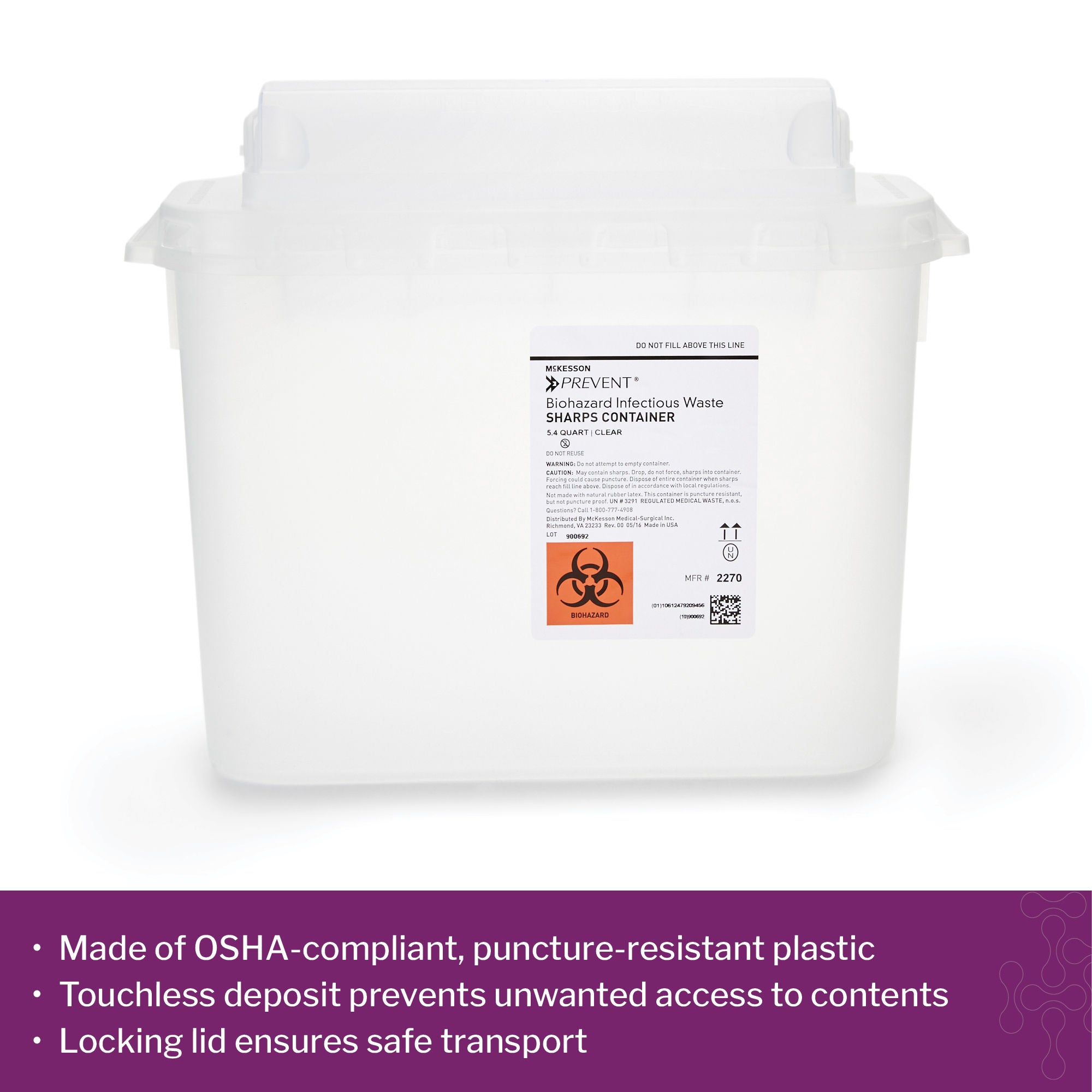 McKesson Prevent Sharps Container 2270 by McKesson Brand
