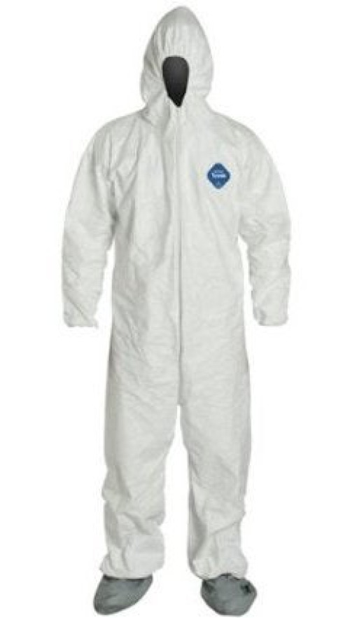 Fisher Anatomical - 01-361-2C Coverall with Hood and Boot Covers DuPont™ Tyvek® Large White Disposable NonSterile