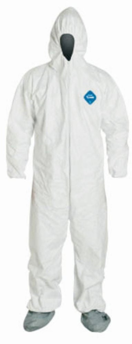 Fisher Anatomical - 01-361-2D Coverall with Hood and Boot Covers DuPont™ Tyvek® X-Large White Disposable NonSterile