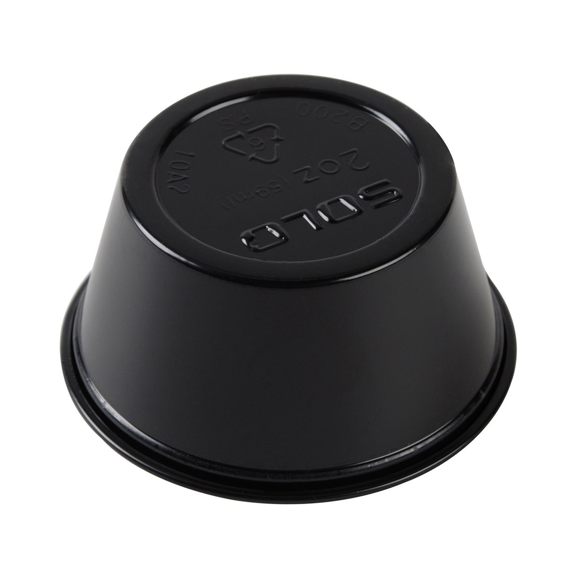 RJ Schinner Co P200BLK - Solo® Black Polystyrene Soufflé Cup, 2-ounce - 1/Sleeve