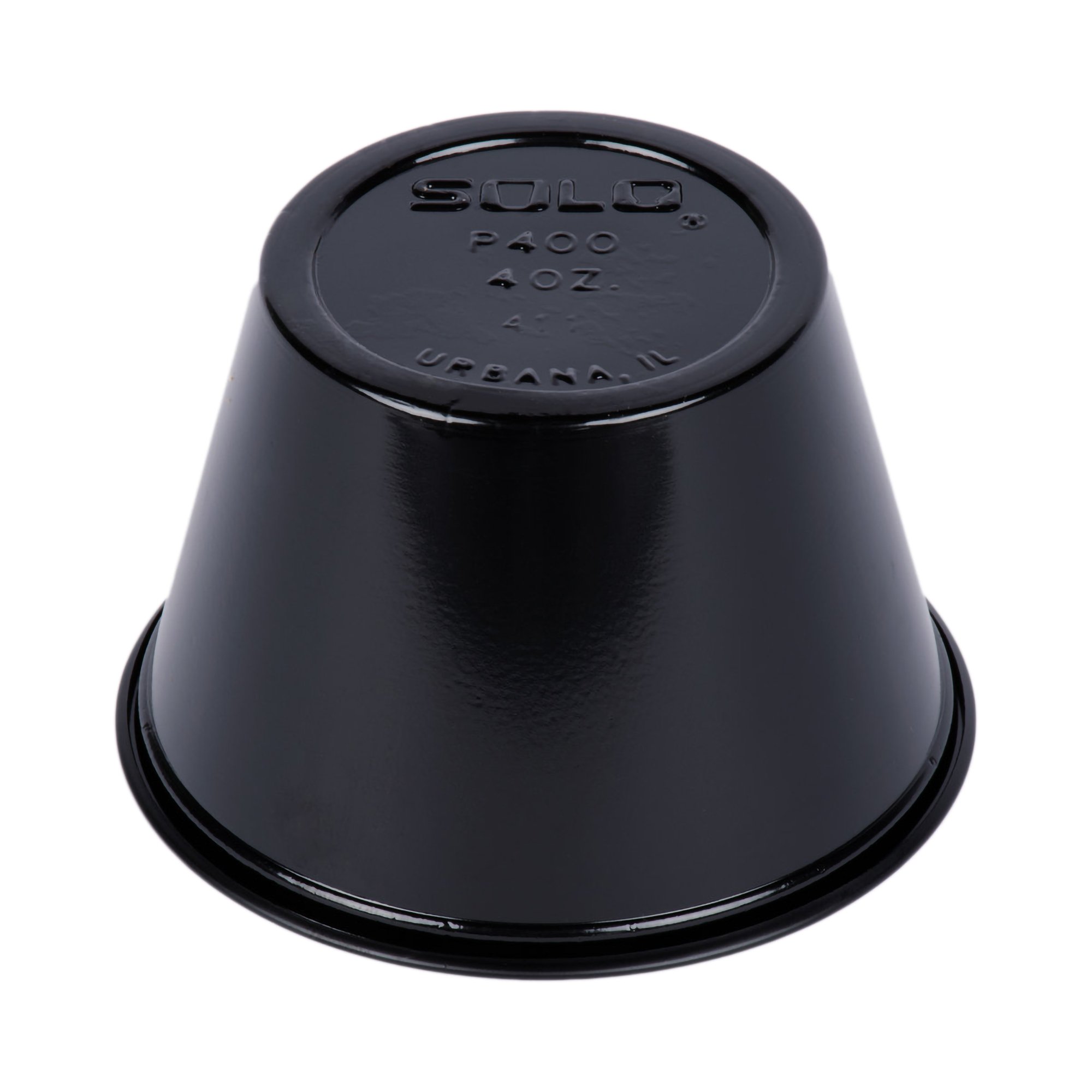 RJ Schinner Co P400BLK - Solo® Black Polystyrene Soufflé Cup, 4-ounce - 1/Sleeve