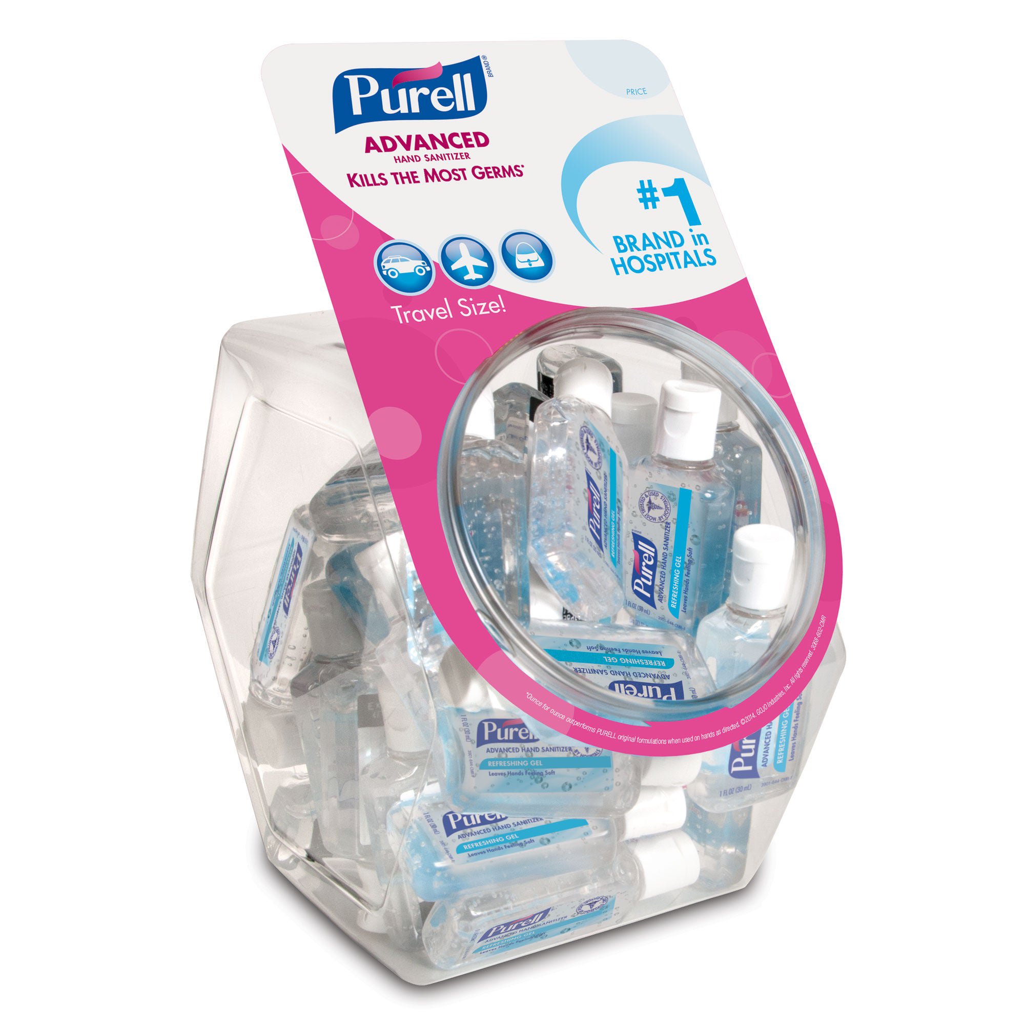 GOJO - 3901-36-BWL Purell® Advanced Travel Size Hand Sanitizer Bowl with 36 1-ounce Bottles