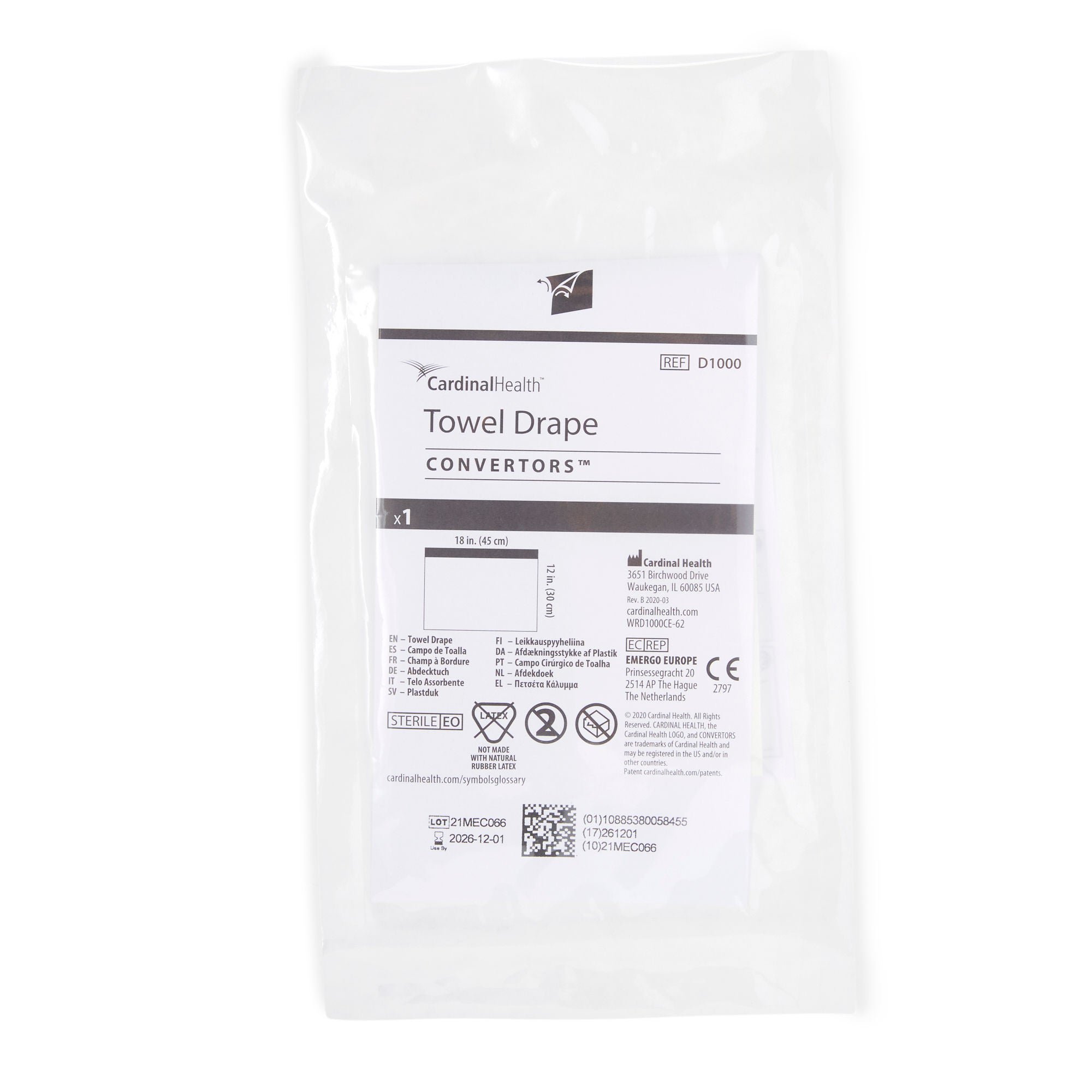 Cardinal - D1000 Cardinal Health™ Sterile Towel Drape