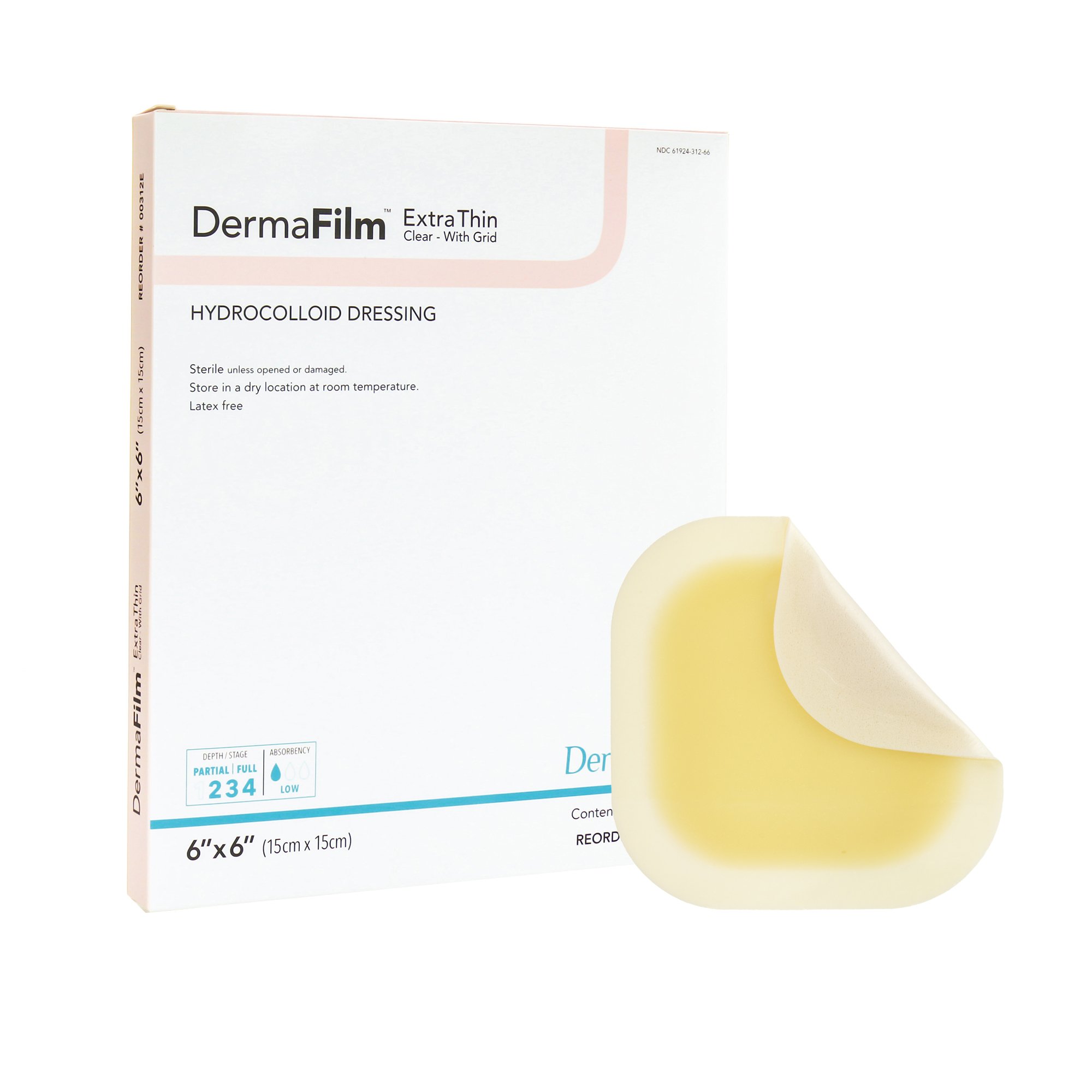 Sion Brands LLC - 00312E DermaFilm® Extra Thin Clear with Grid Hydrocolloid Dressing