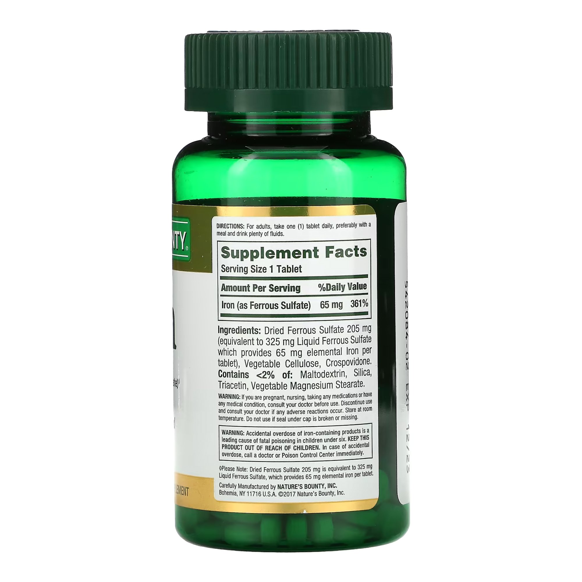 US Nutrition - 07431241383 Nature's Bounty® Iron Mineral Supplement