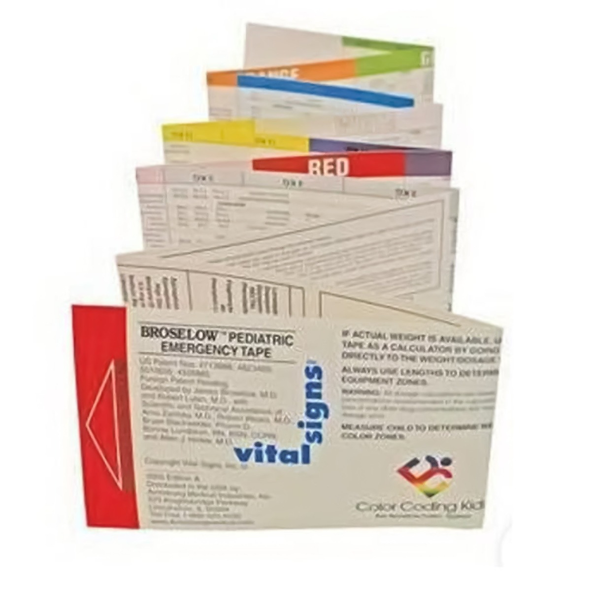 Dixie EMS V1T7700RE - Instructional Card Broselow™ Pediatric Emergency Tape - Each