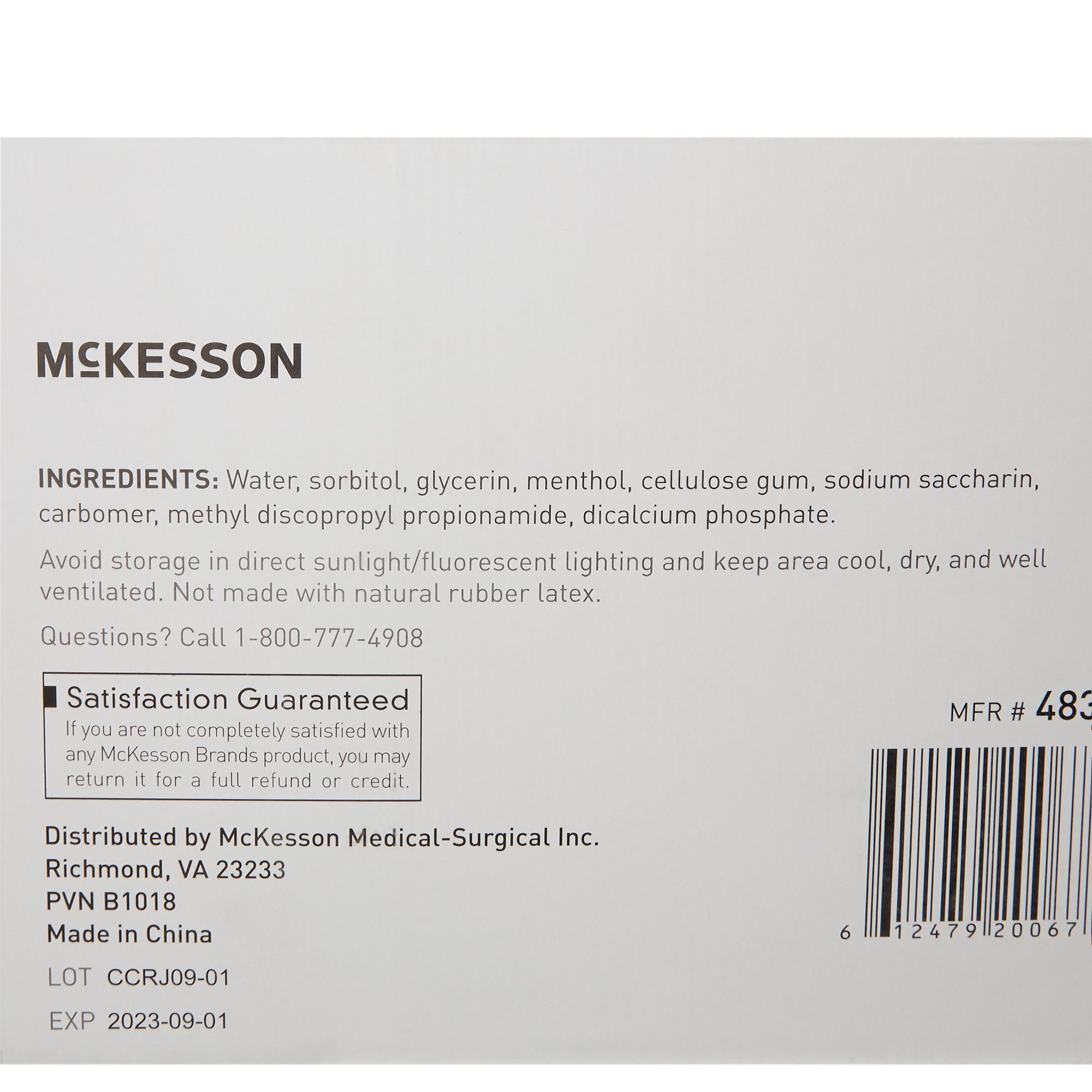 McKesson Brand 4834 - McKesson Oral Swabstick Foam Tip Dentifrice, Mint, 10 per Pack - 1/Pack, 50/Box, 100/Case